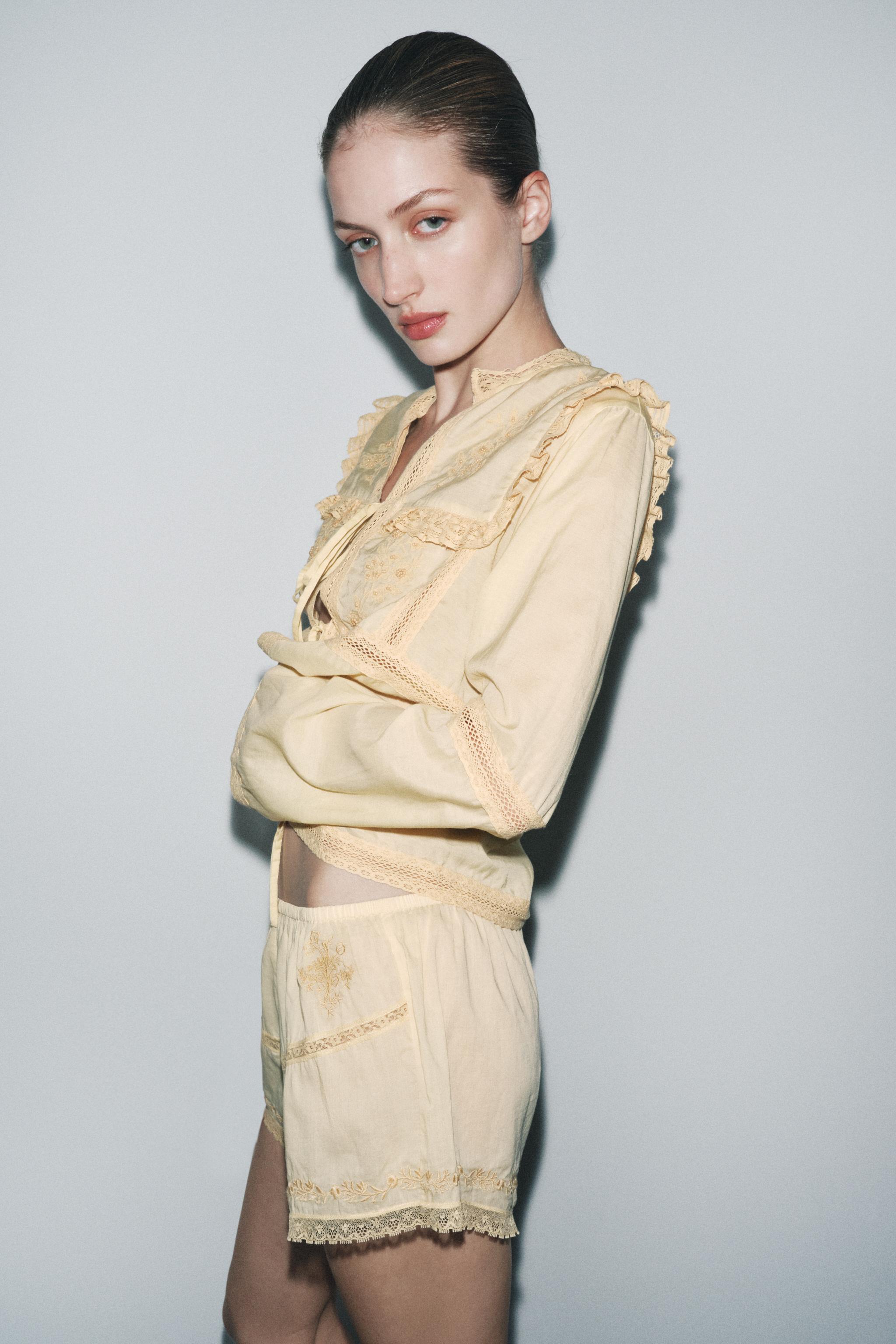 LIMITED EDITION FLORAL EMBROIDERY AND LACE SHORTS