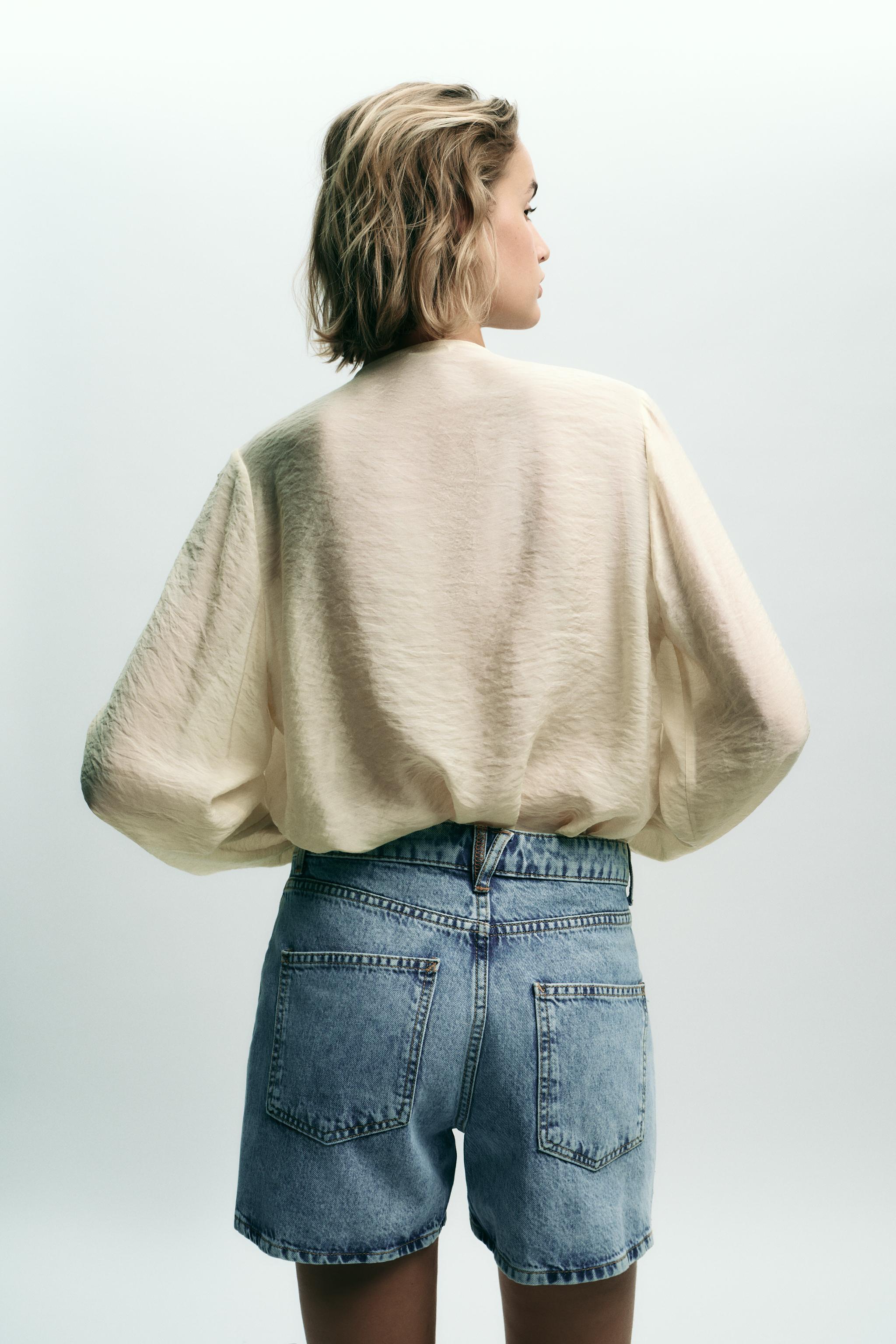 Z1975 HIGH-WAISTED CROSSOVER WAIST DENIM SHORTS