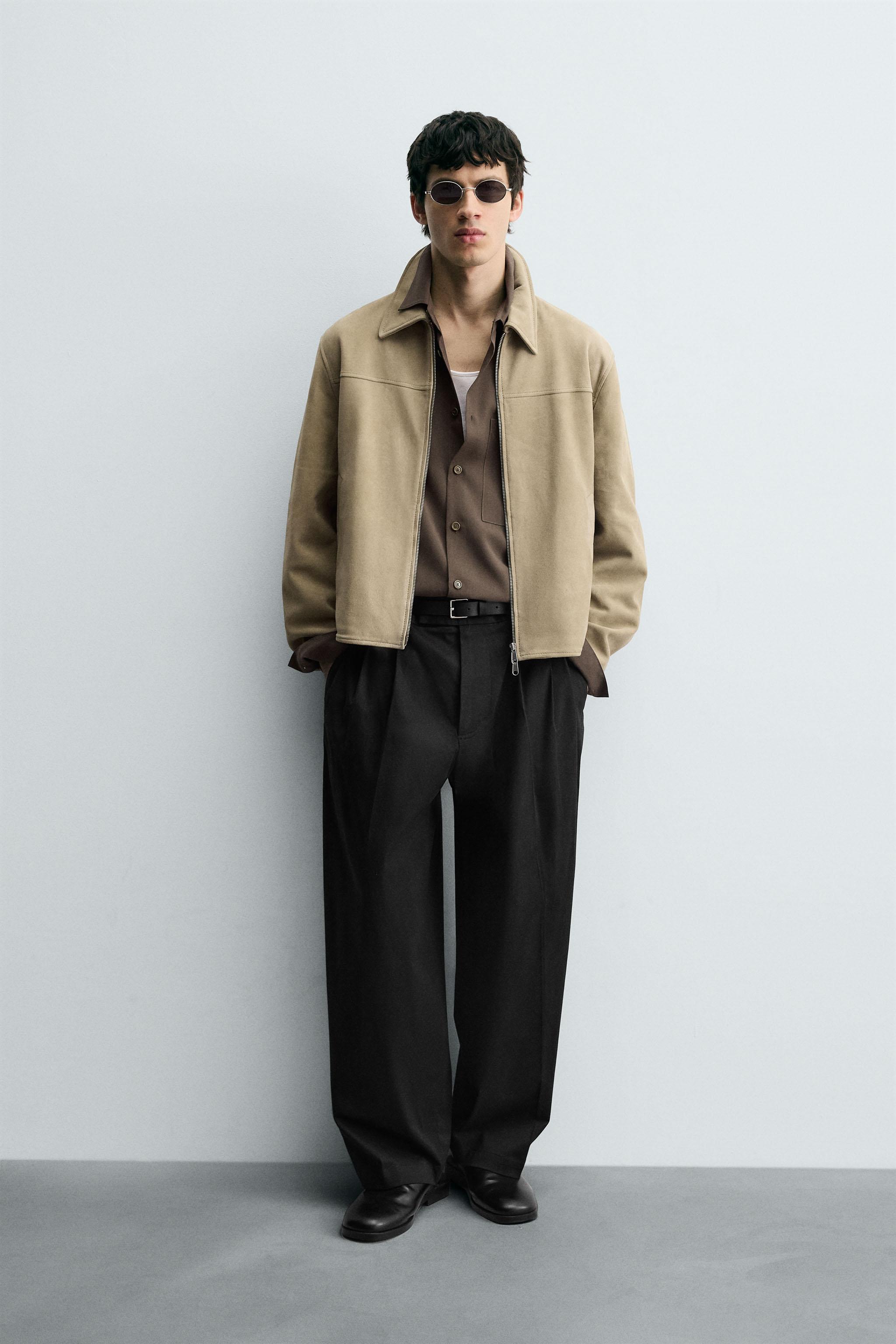 RELAXED FIT PLEATED PANTS