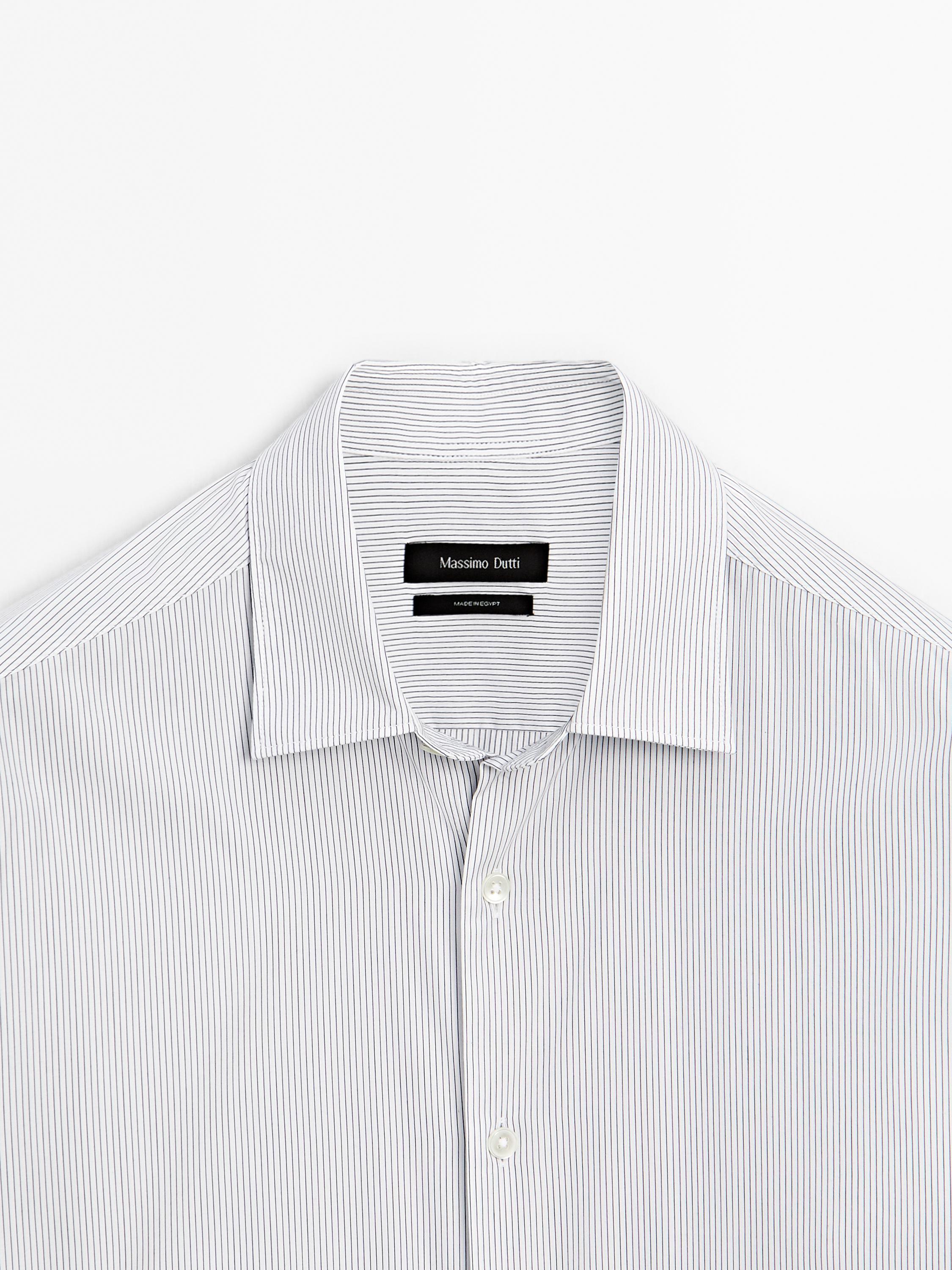 Regular fit micro-striped shirt
