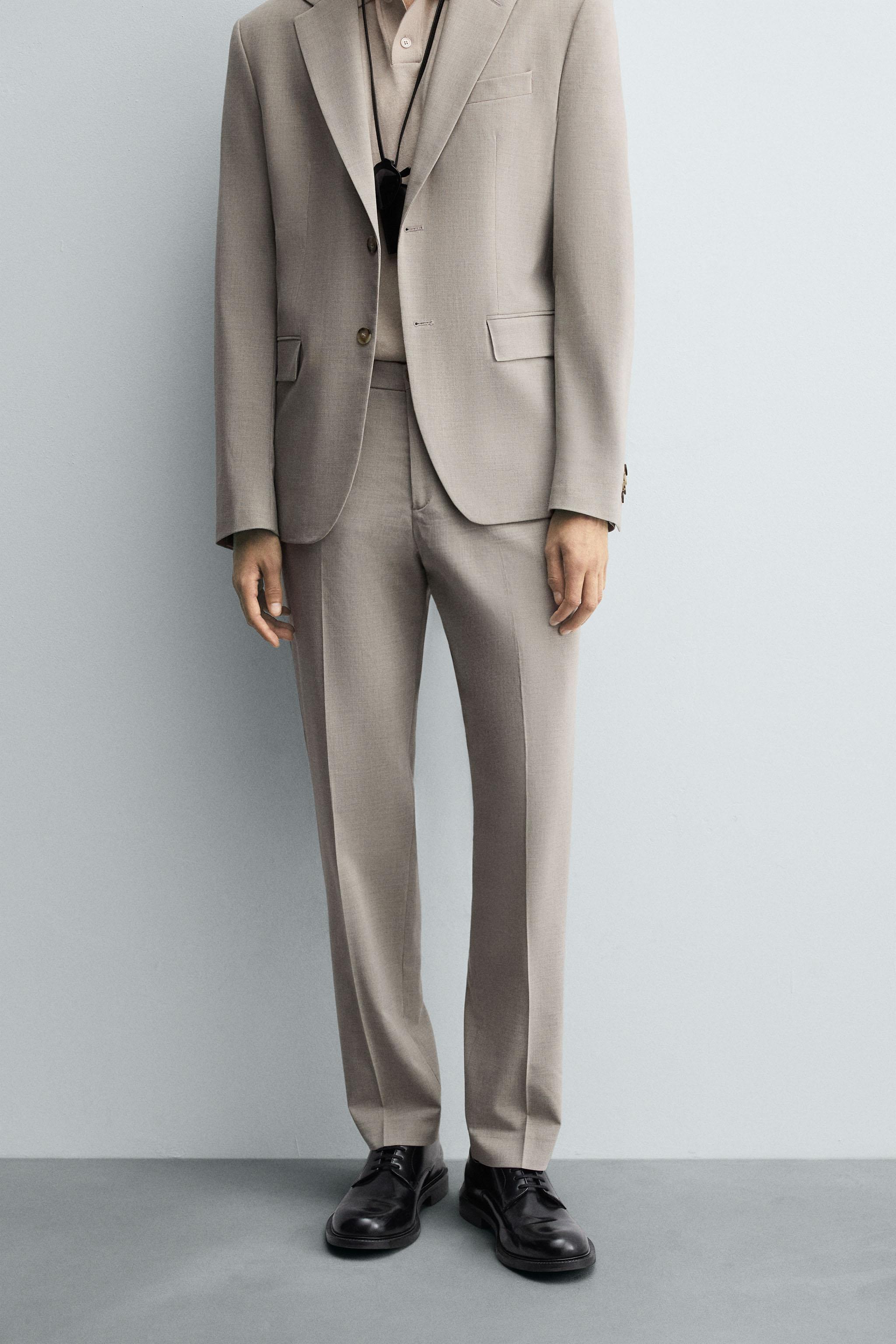 TEXTURED SUIT PANTS