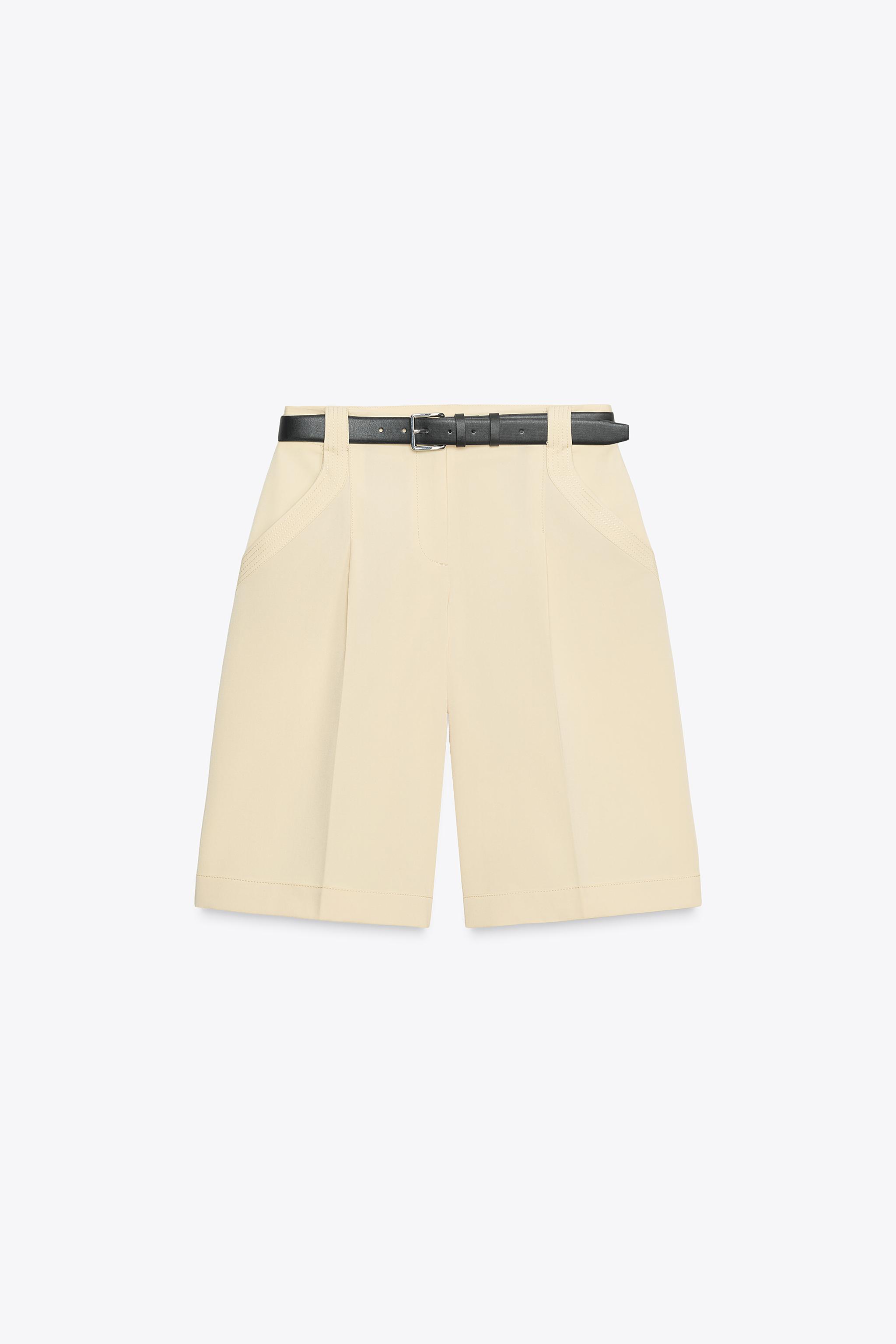 BELTED PLEATED SHORTS
