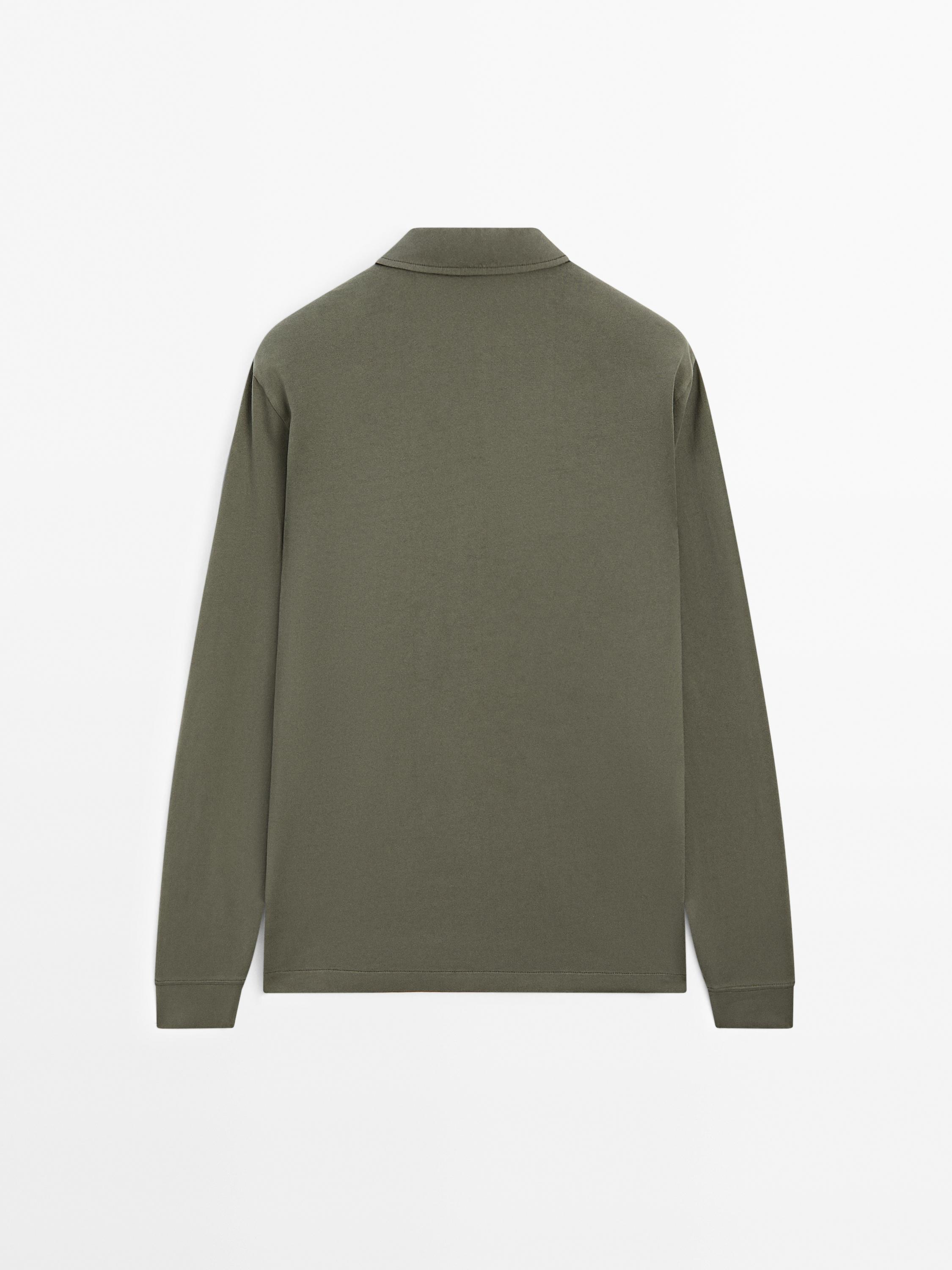 100% cotton distressed-effect polo shirt