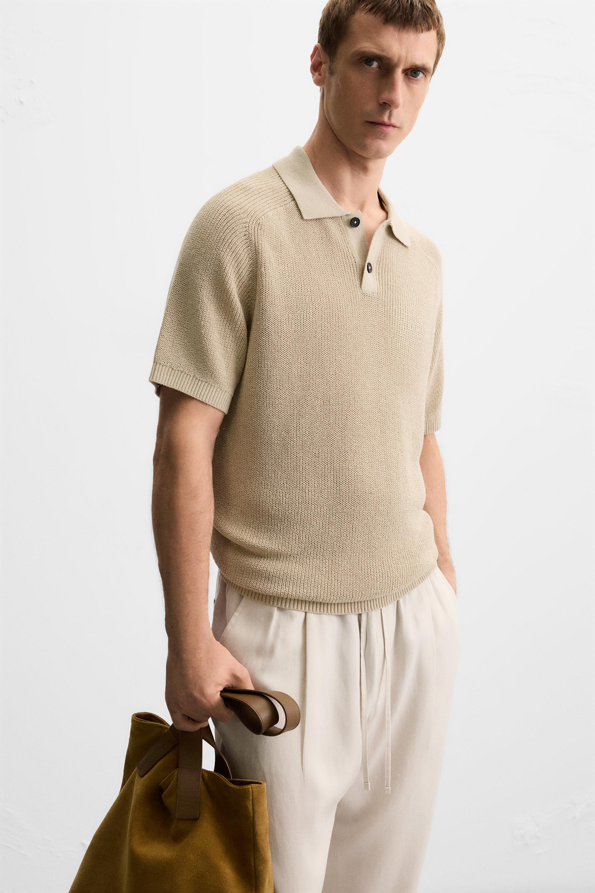 TEXTURED KNIT POLO SHIRT