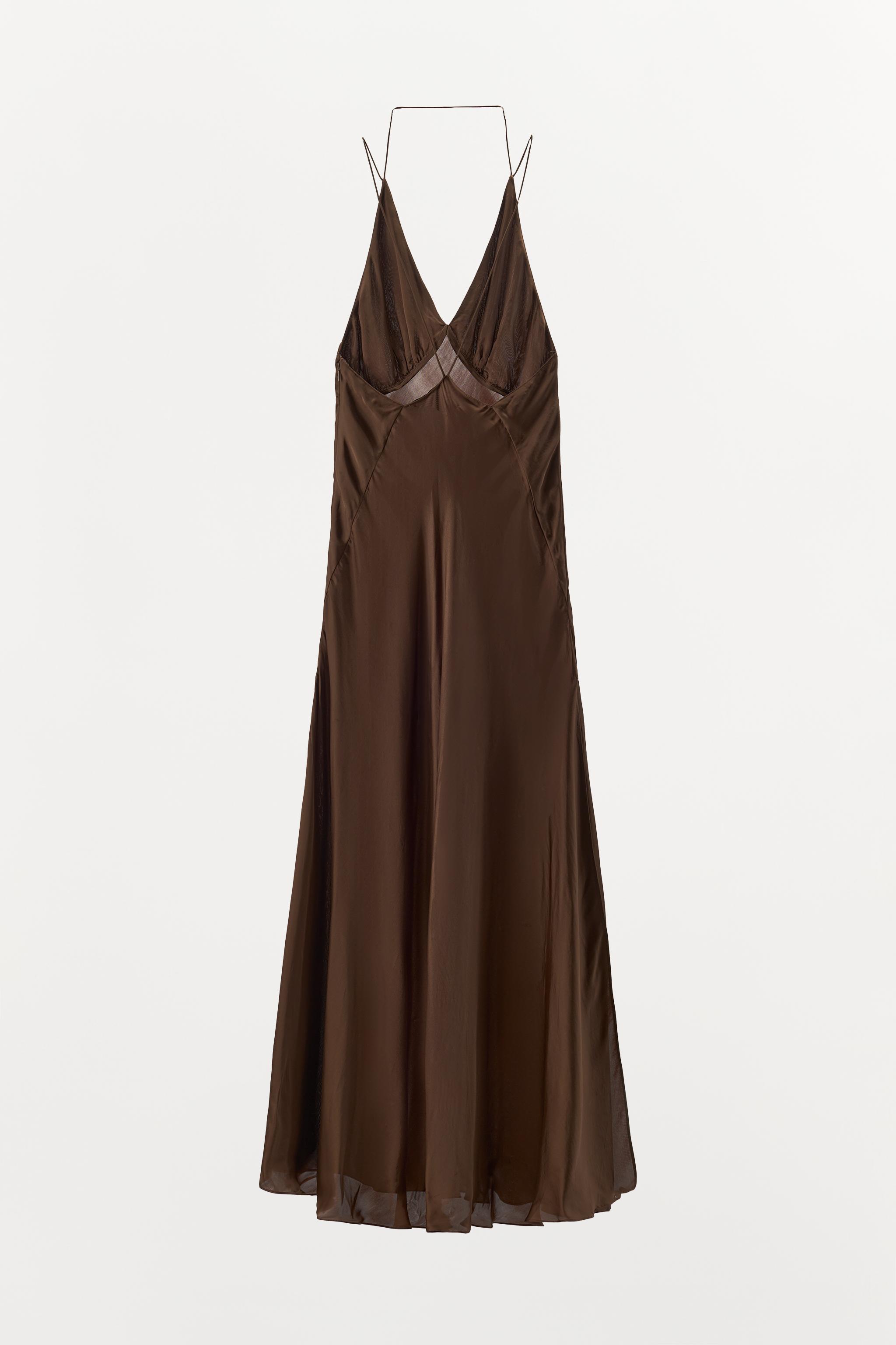 BACKLESS SATIN EFFECT DRESS