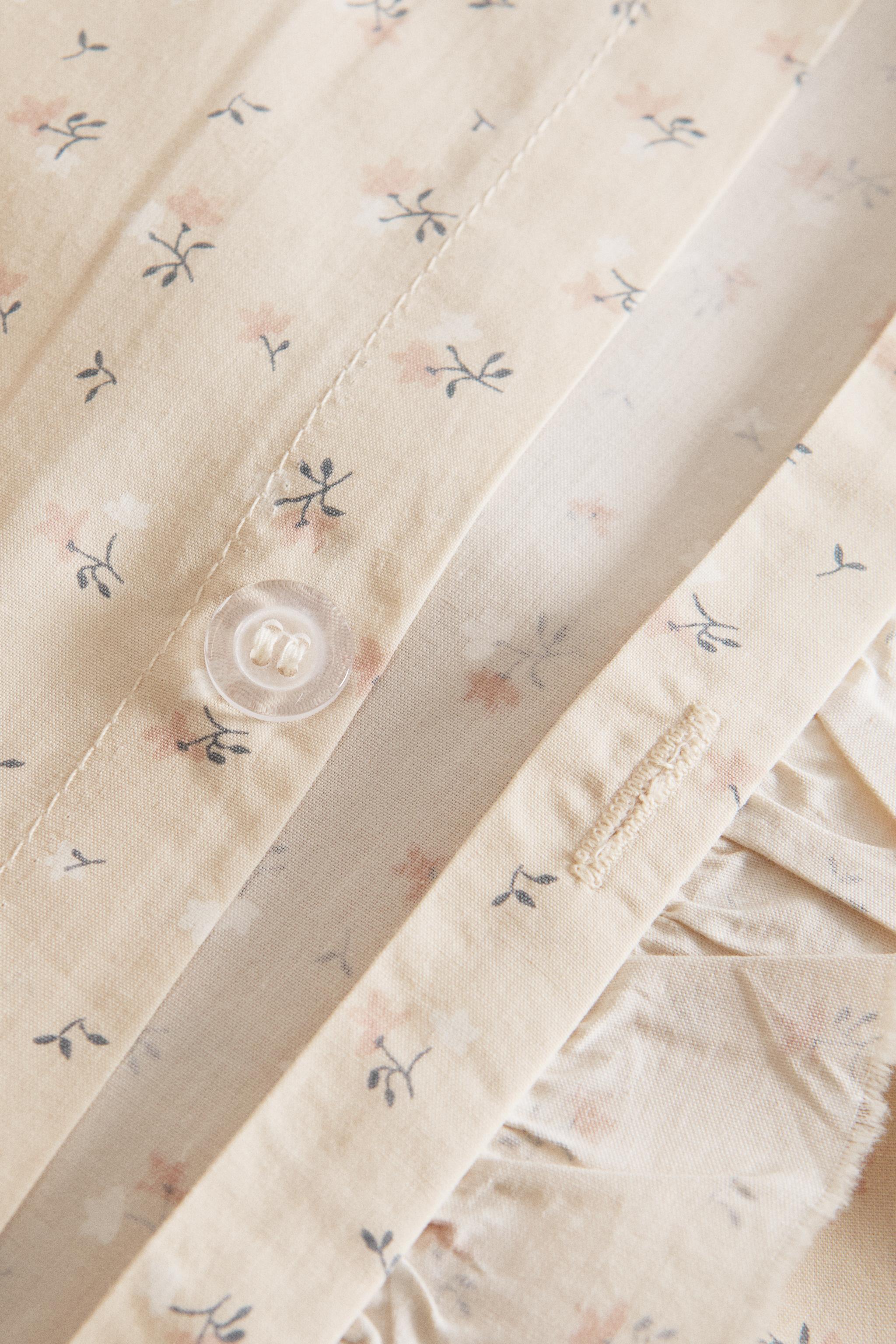 CHILDREN'S RUFFLED DUVET COVER WITH FLOWERS