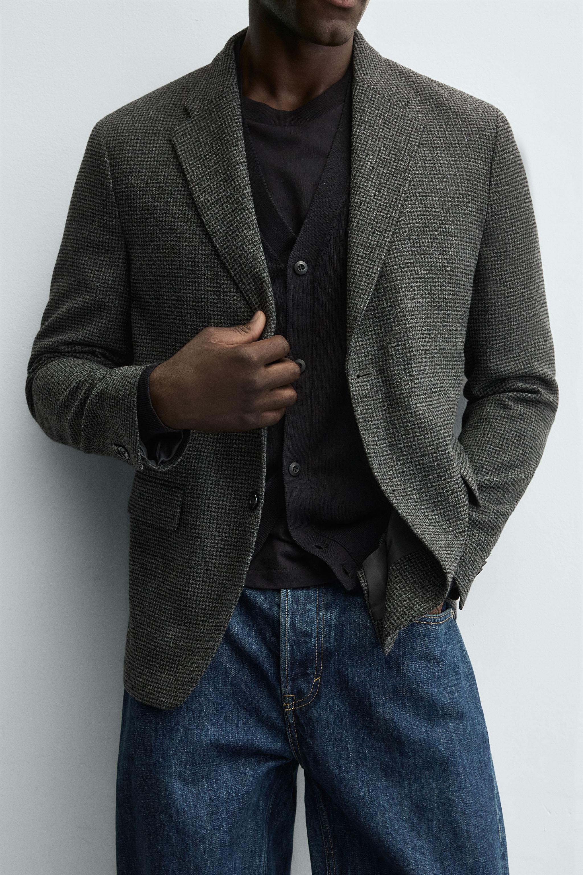 HOUNDSTOOTH TEXTURED BLAZER