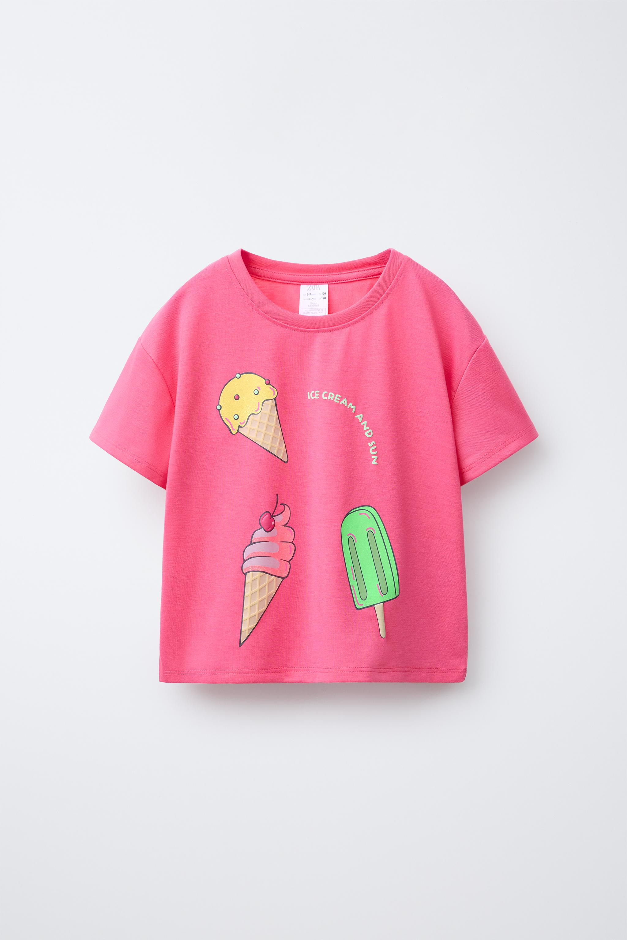 6-14 YEARS/ ICE CREAM T-SHIRT AND BERMUDA PAJAMAS