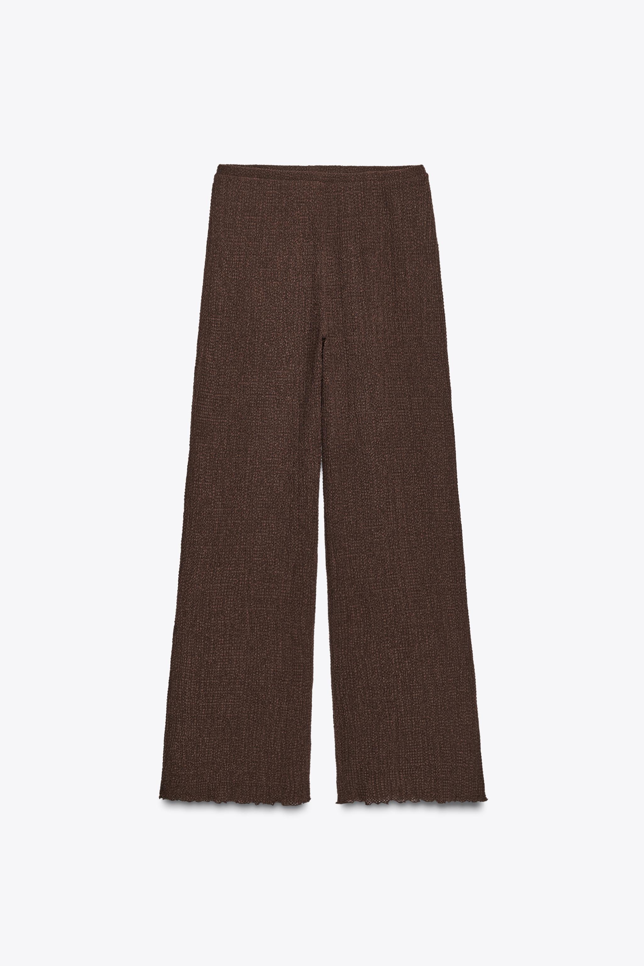 TEXTURED STRAIGHT LEG PANTS
