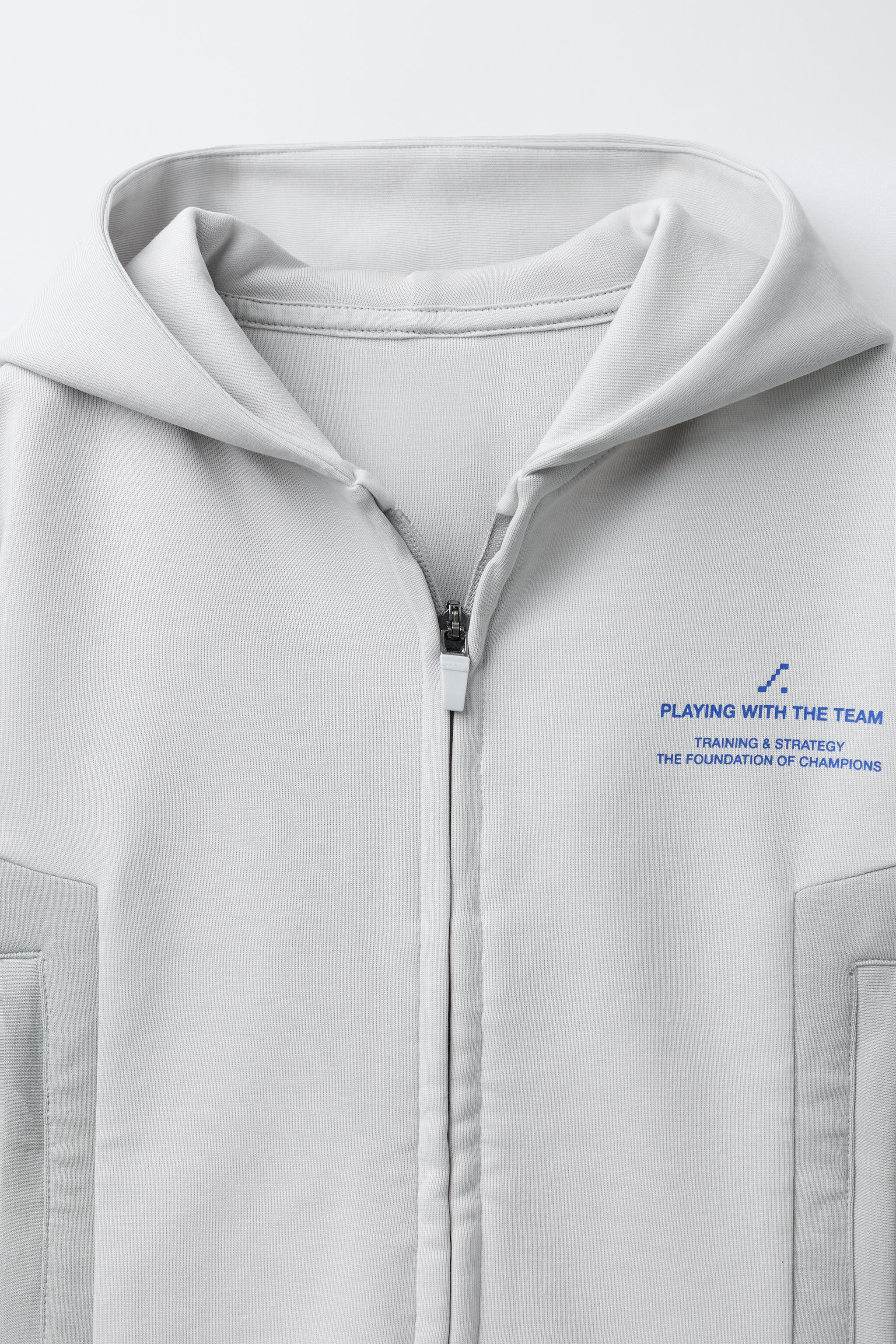 SPORTY TEXT ZIP-UP SWEATSHIRT