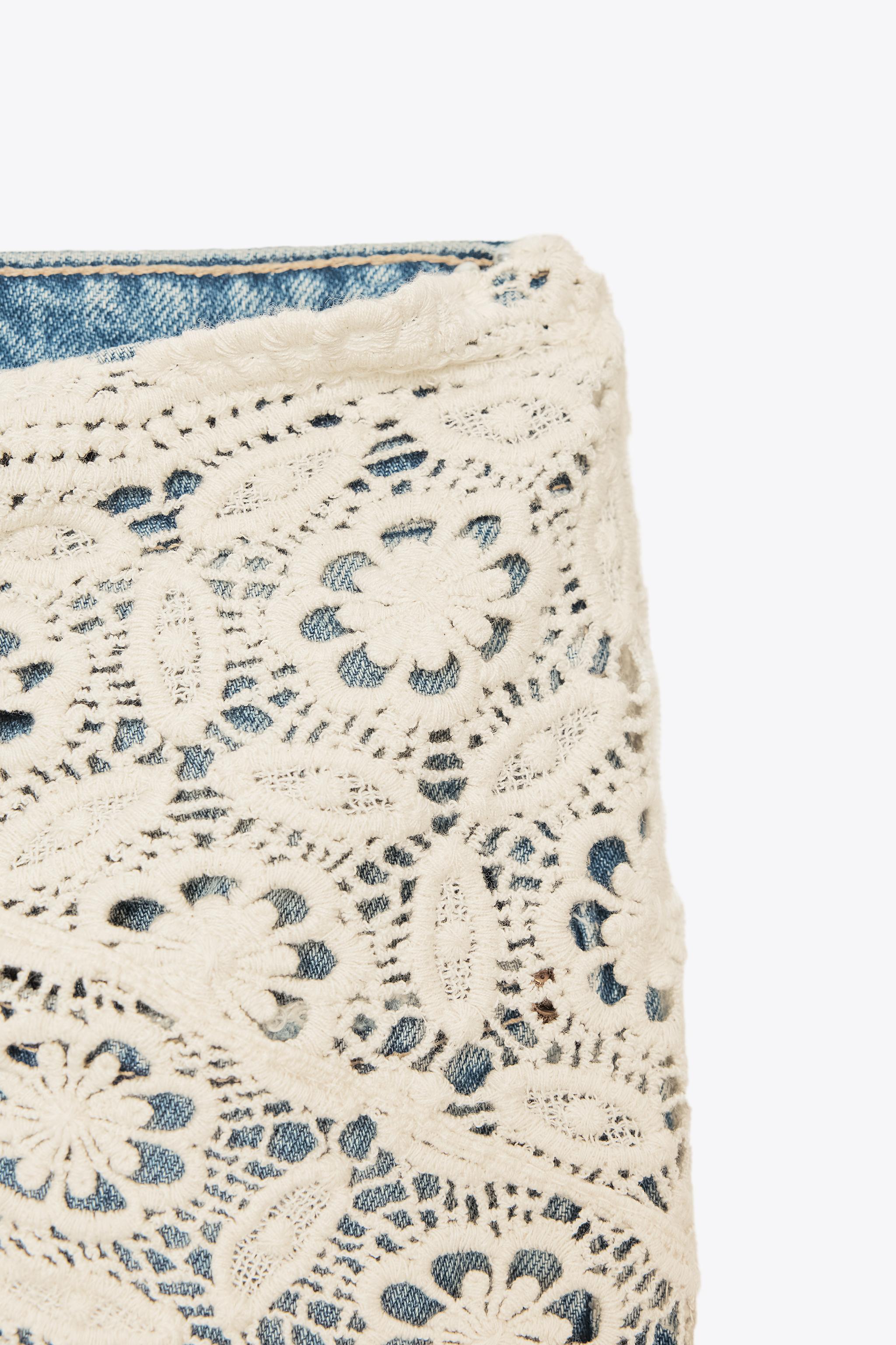 TRF MID-RISE WIDE LEG SCARF JEANS