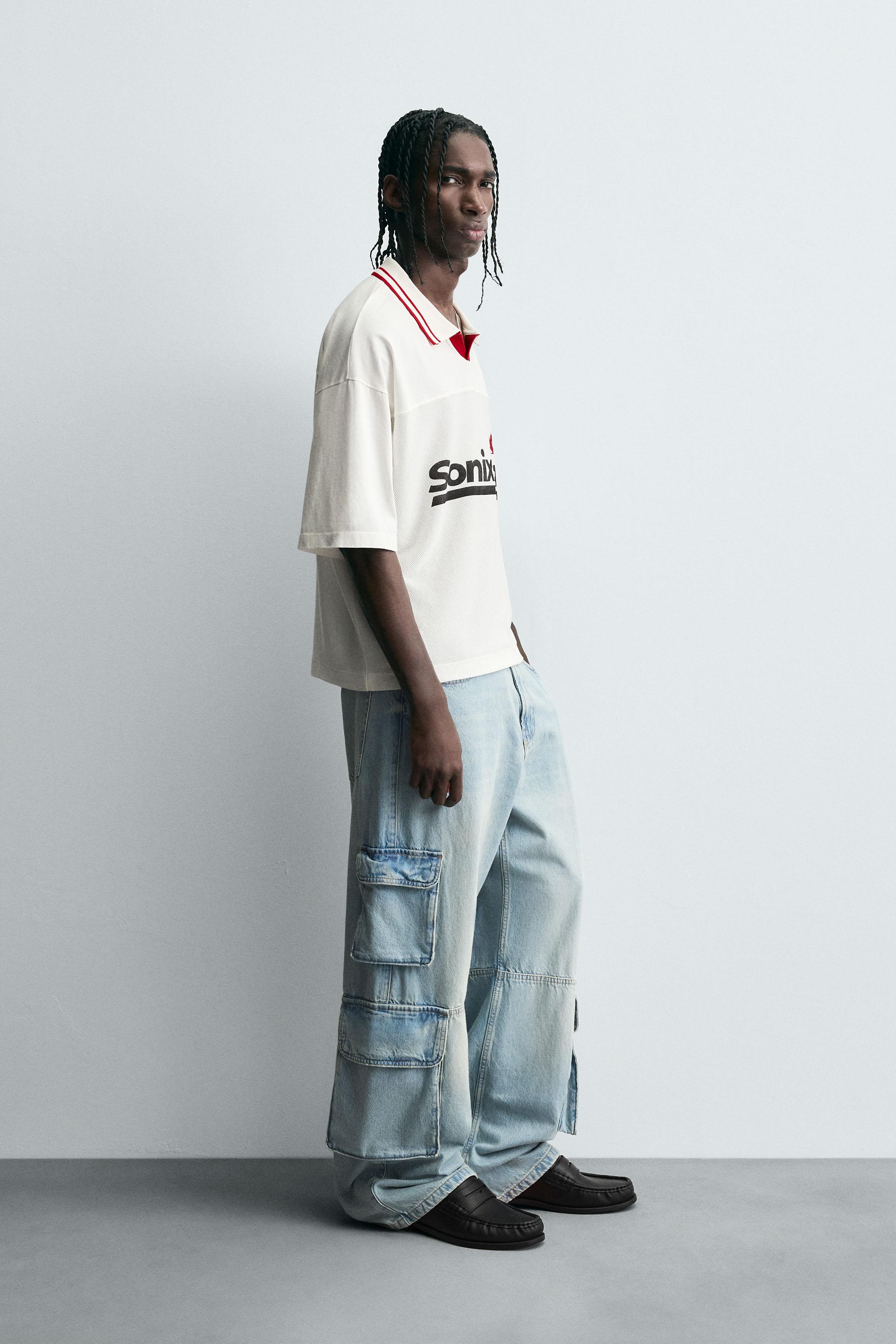 RETRO SOCCER PRINT POLO SHIRT