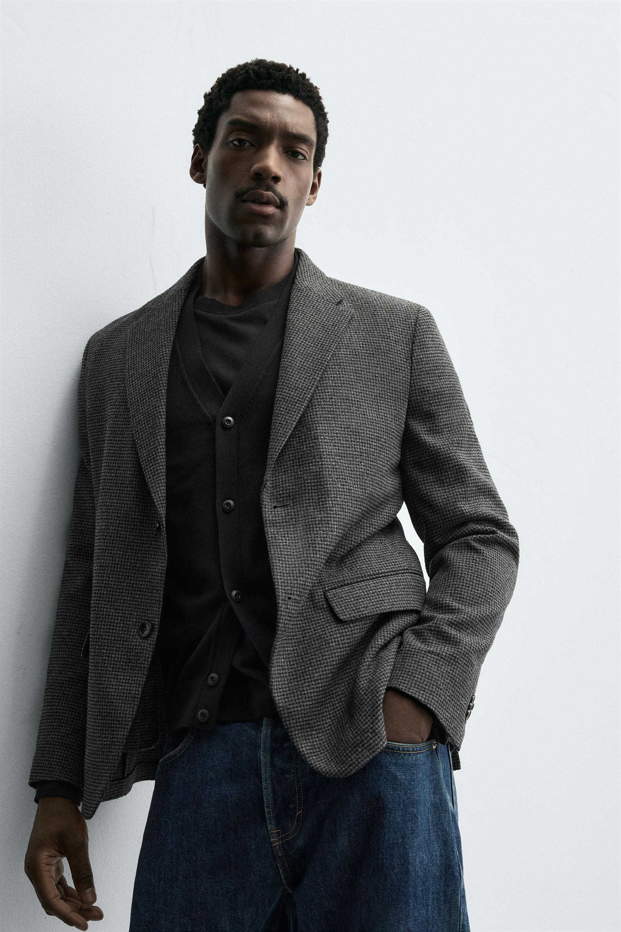 HOUNDSTOOTH TEXTURED BLAZER