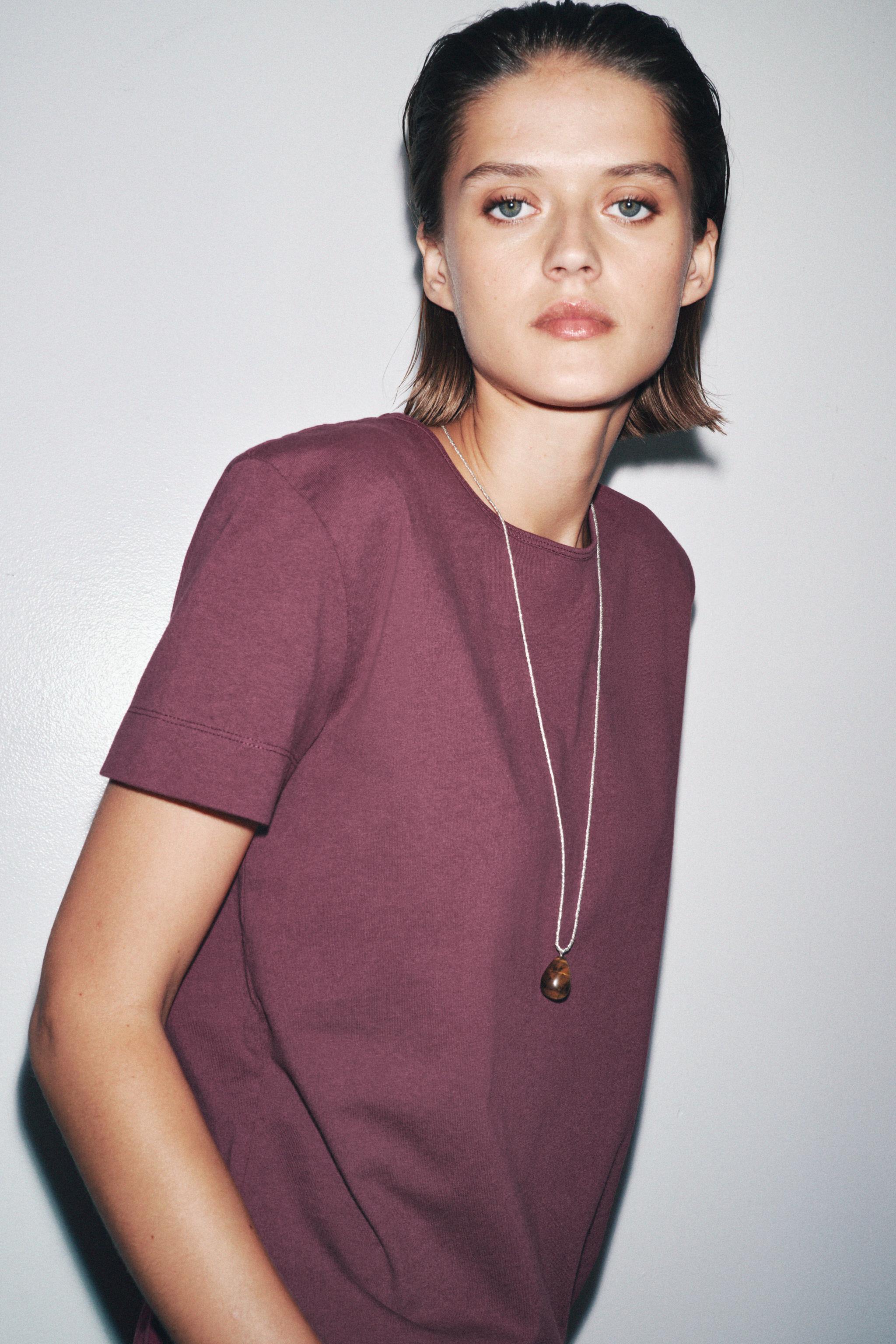 SHORT SLEEVE TEXTURED COTTON T-SHIRT