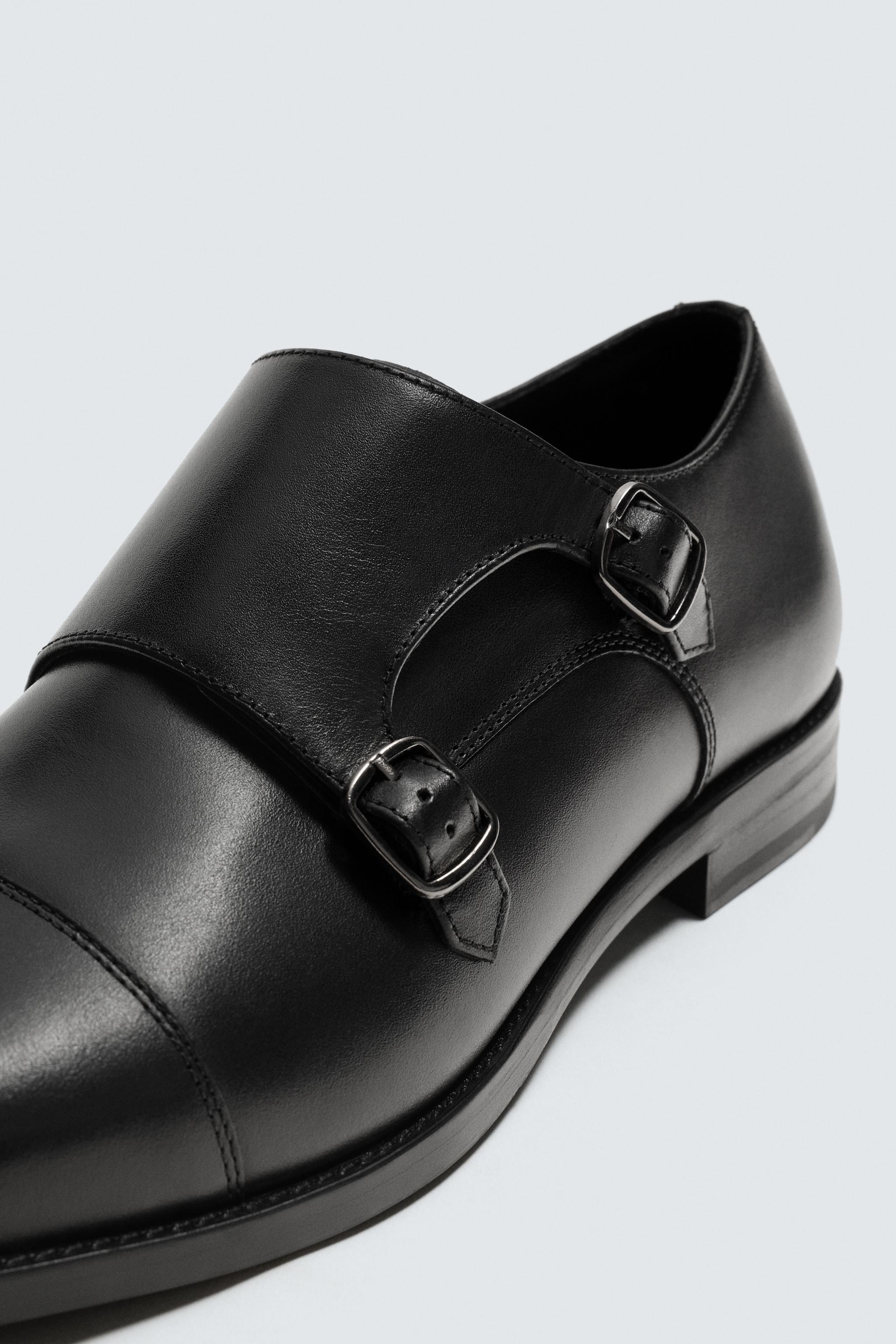 DOUBLE BUCKLE LEATHER SHOES