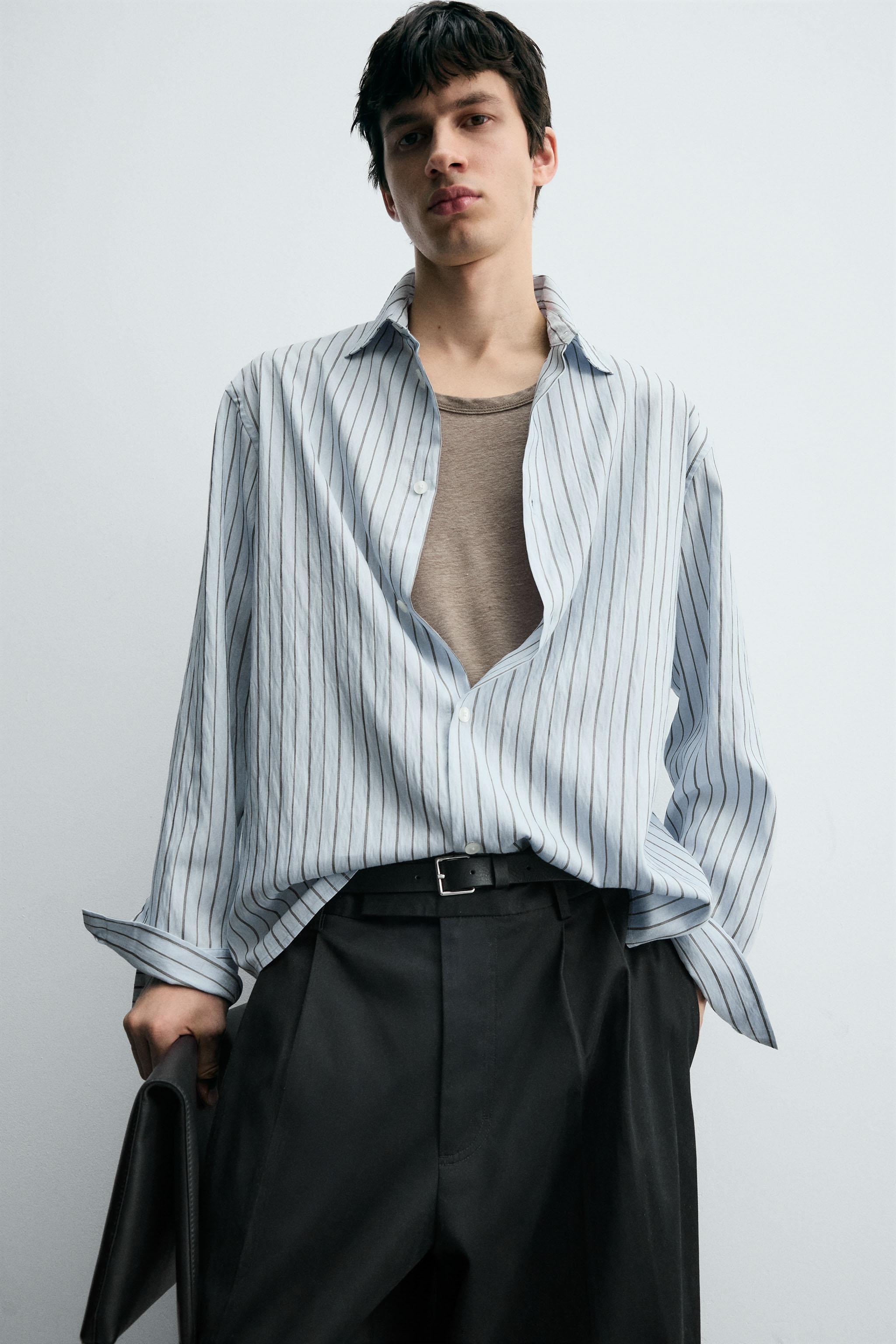 TEXTURED STRIPED SHIRT