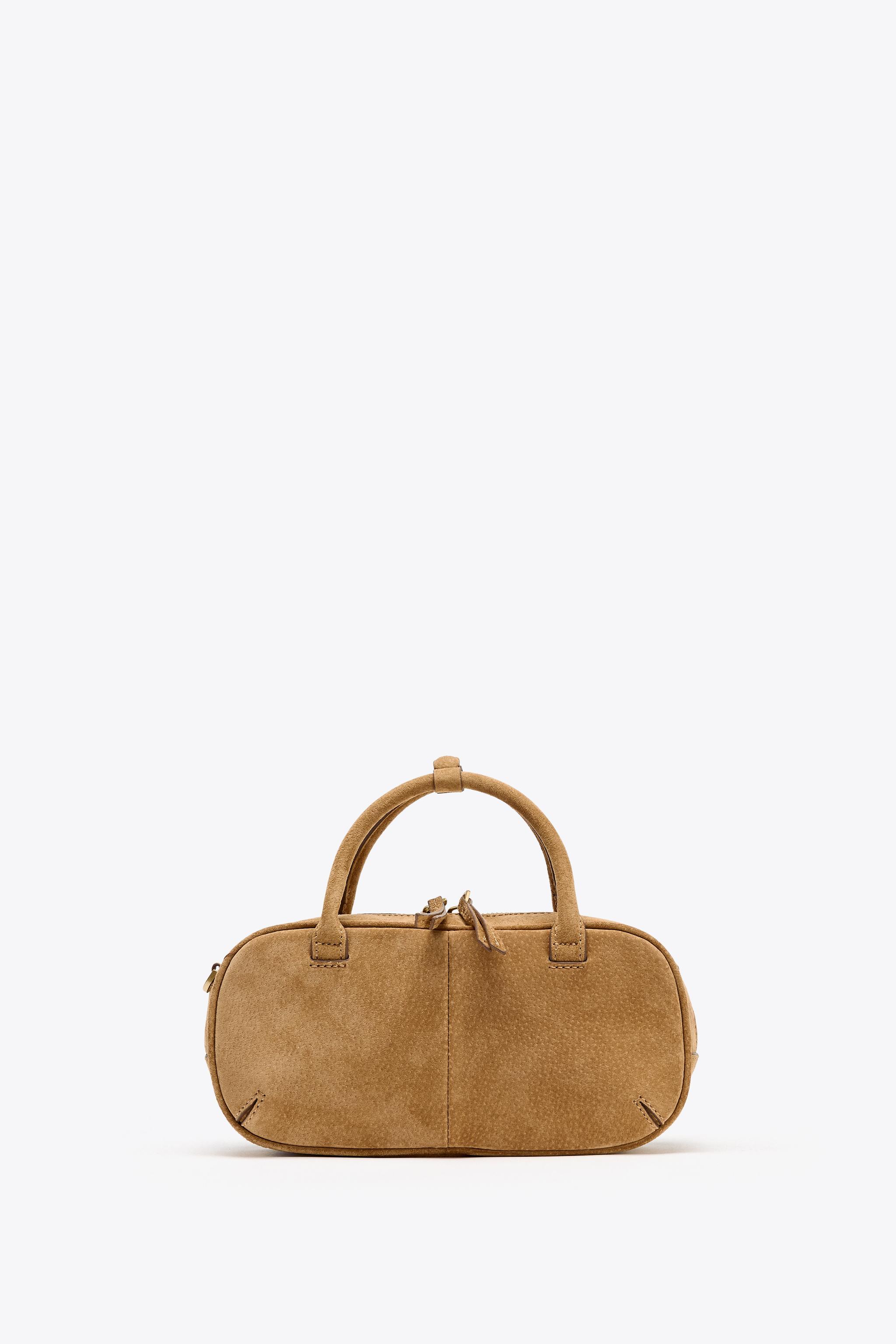MINI DOUBLE HANDLE SUEDE BAG