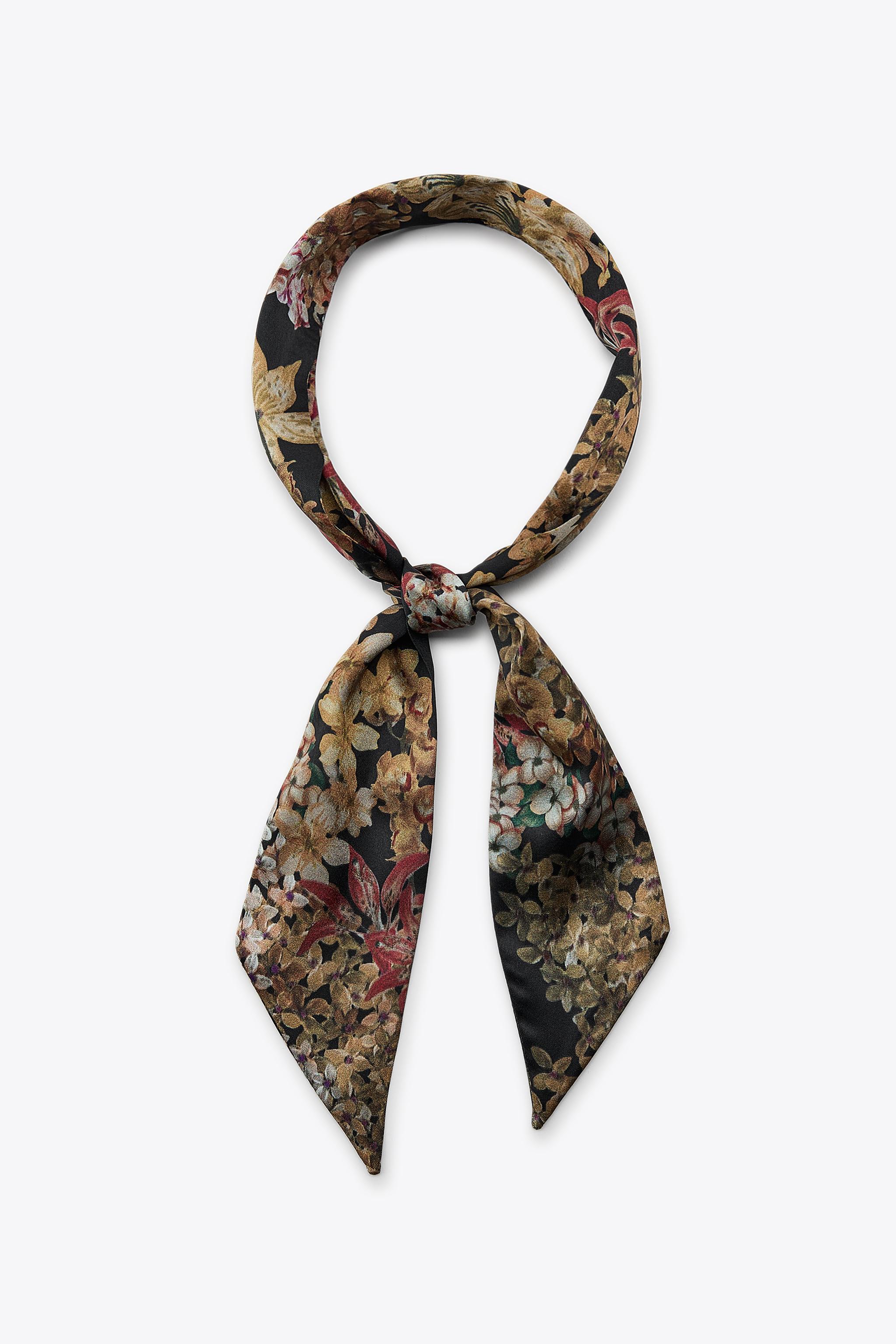 FLORAL FOULARD SCARF