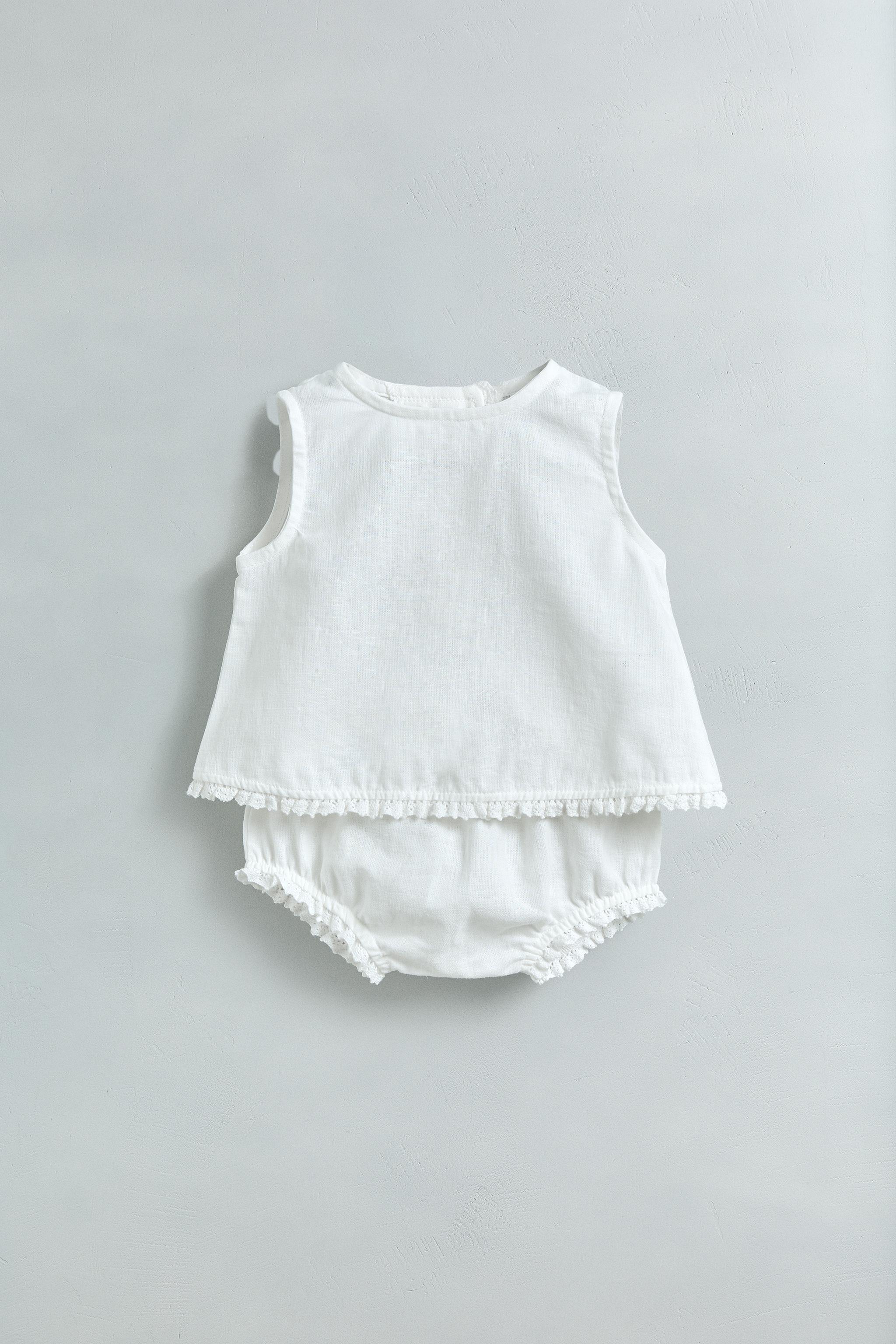 LINEN LACE SHIRT AND BLOOMERS SET