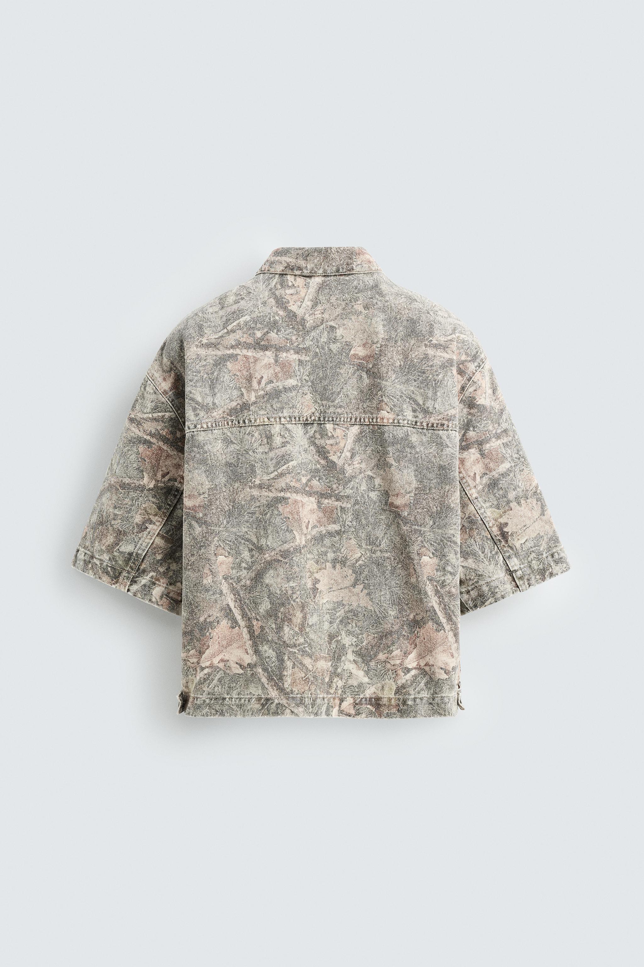 WASHED ABSTRACT PRINT OVERSHIRT