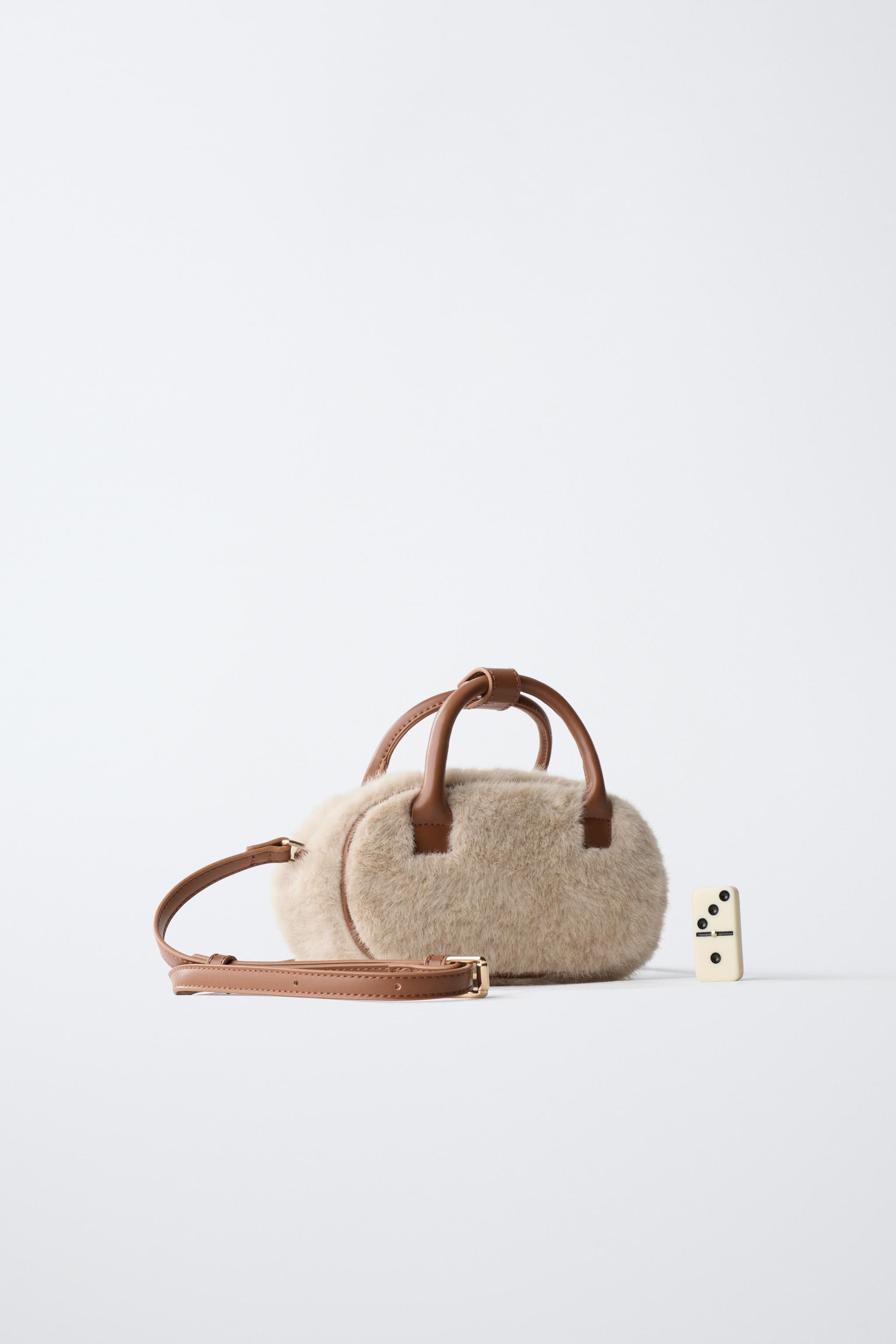 FAUX FUR BOWLING CROSSBODY BAG