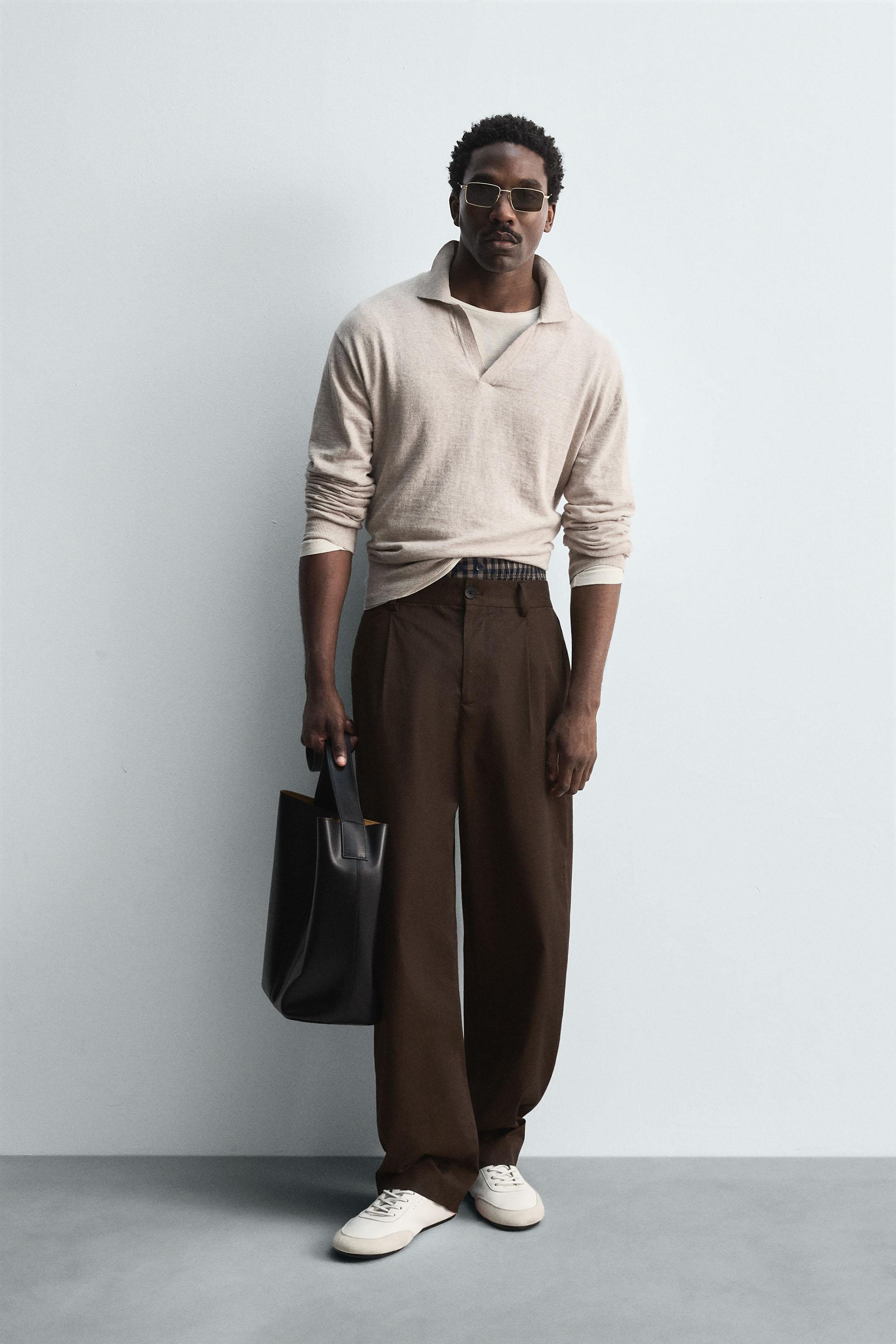 COTTON-WOOL KNIT POLO SHIRT