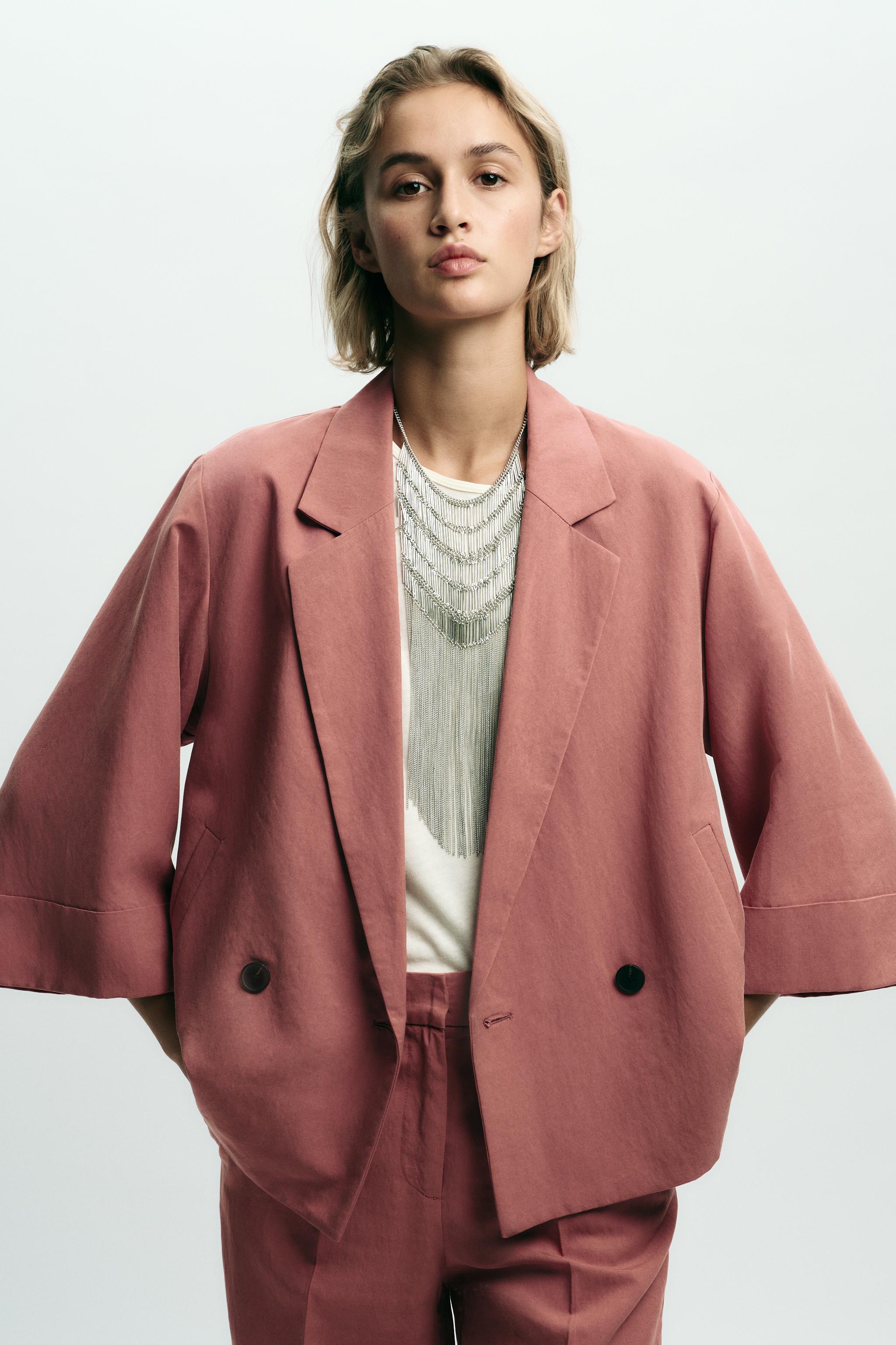 DOUBLE-BREASTED FRENCH SLEEVE BLAZER