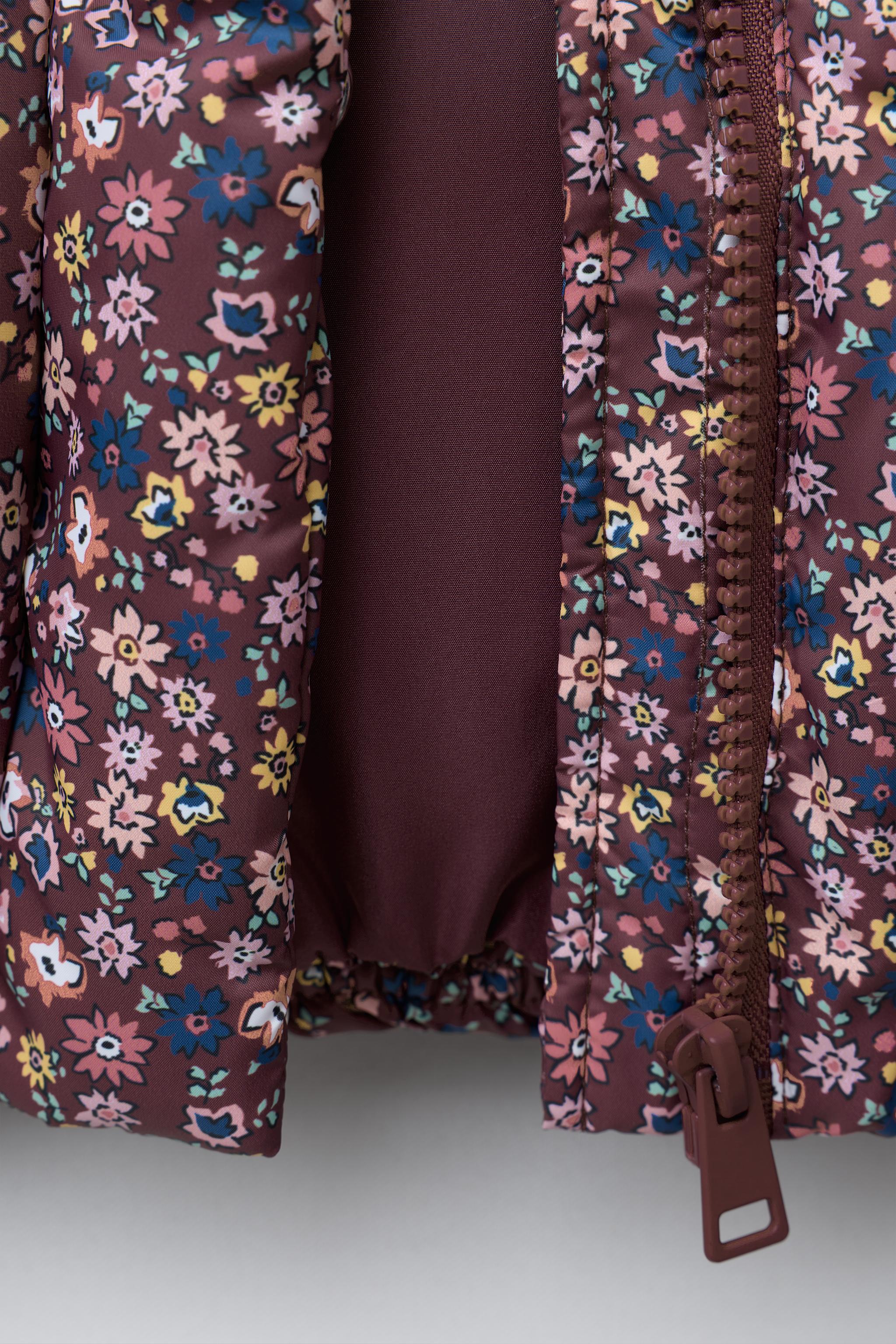 FLOWER PRINT PUFFER JACKET