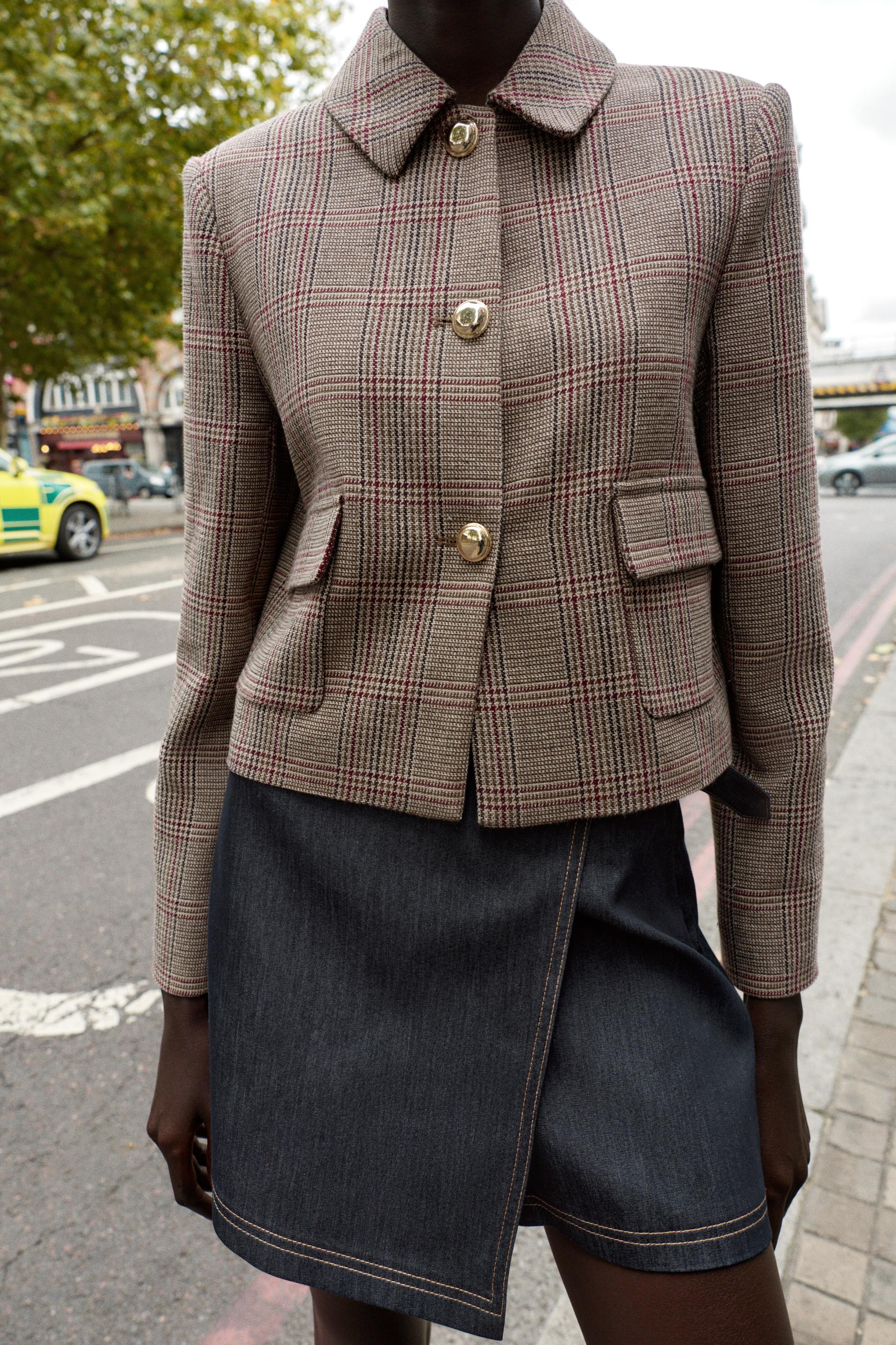 HOUNDSTOOTH CROPPED BLAZER