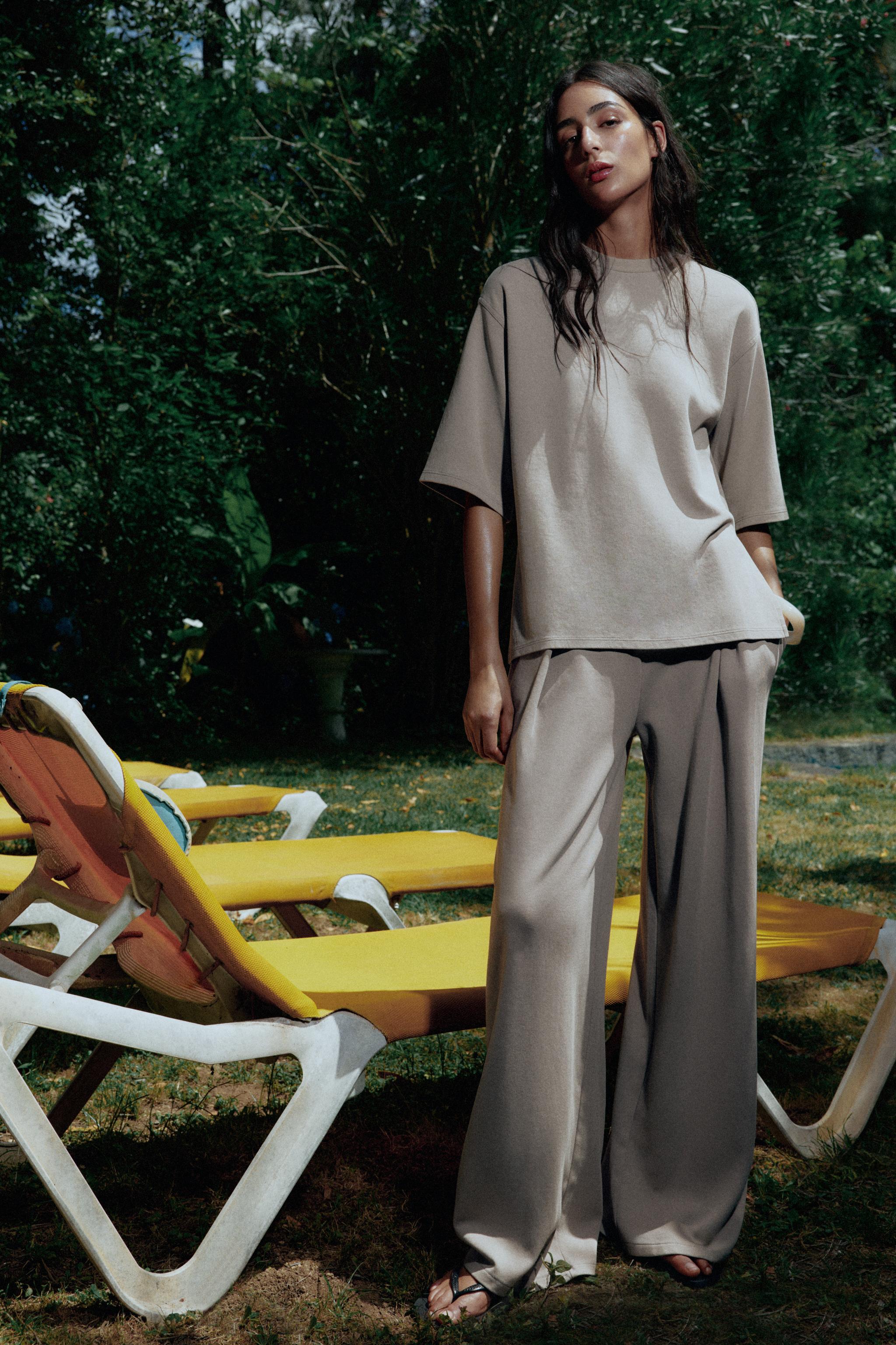 WASHED EFFECT INTERLOCK PANTS