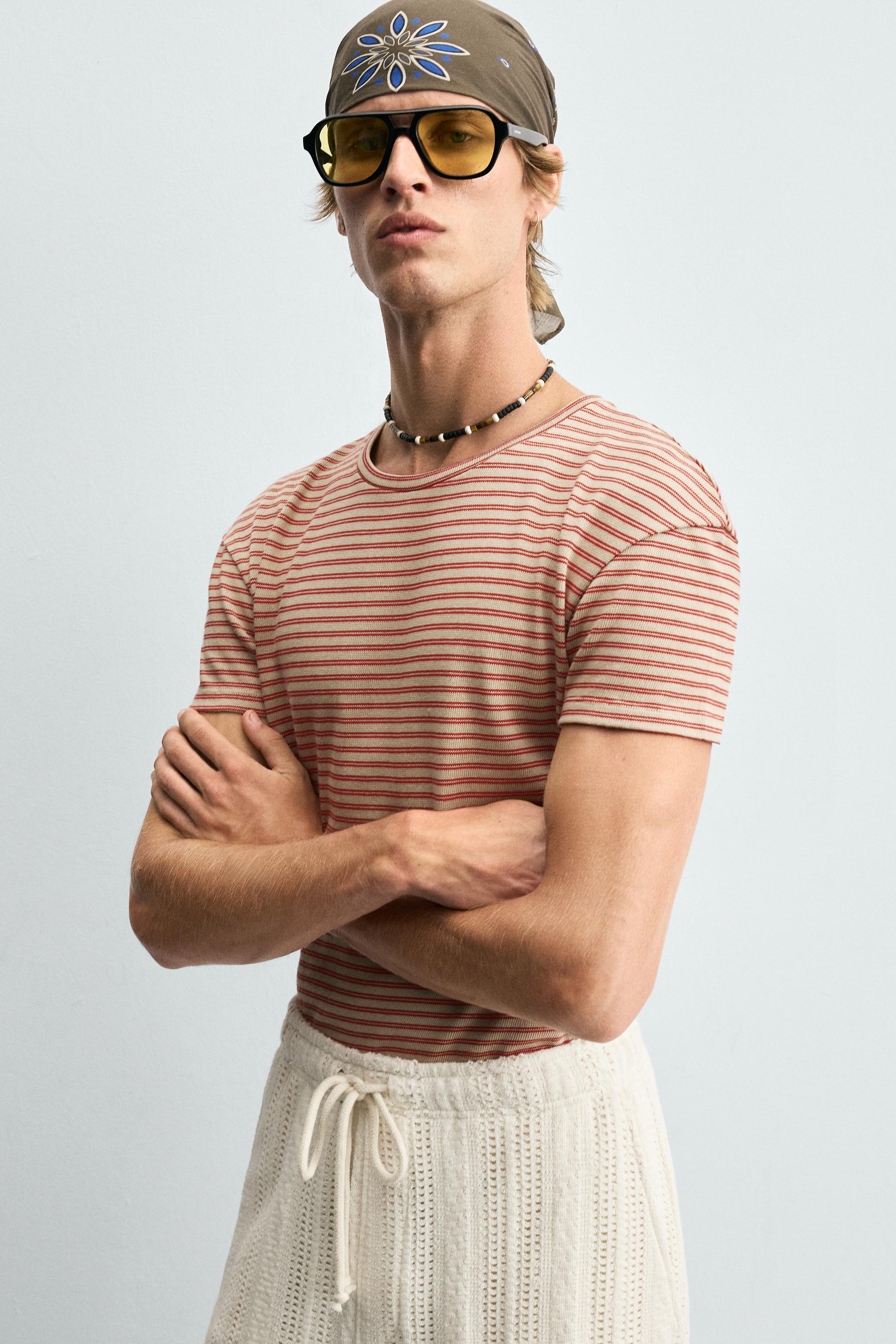 STRIPED JACQUARD T-SHIRT