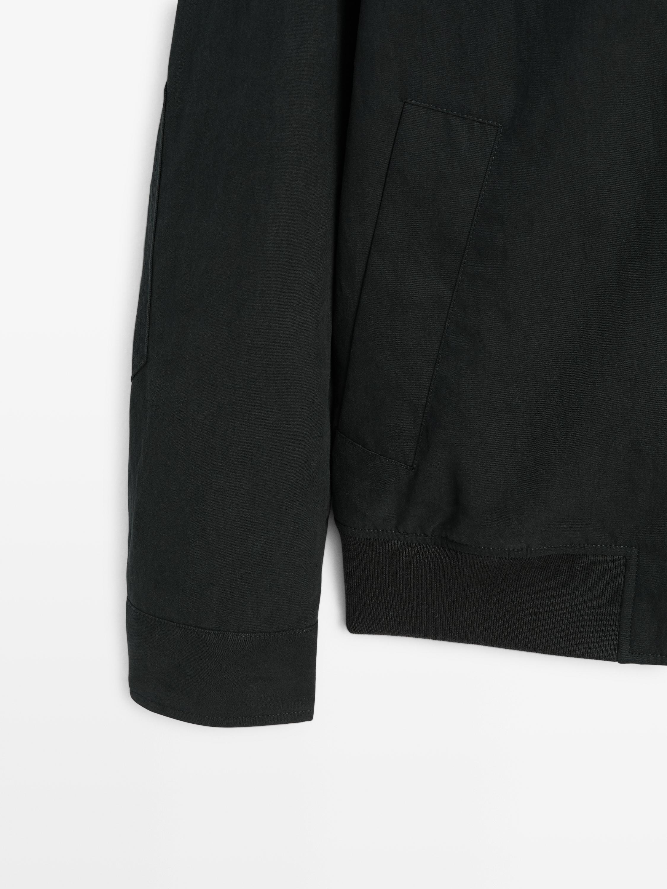 Peach-effect jacket with elbow patch details