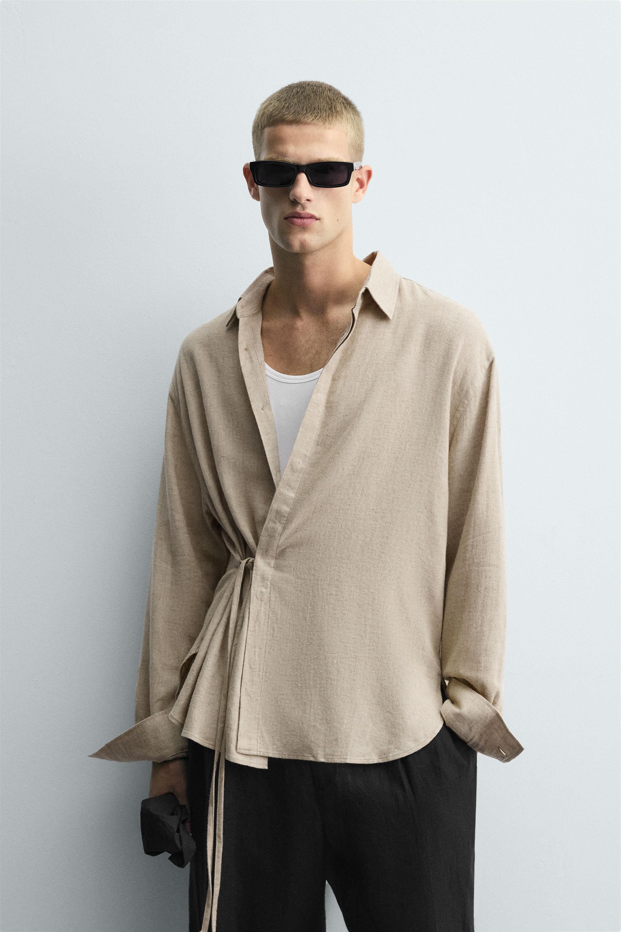 LINEN - VISCOSE TIE SHIRT