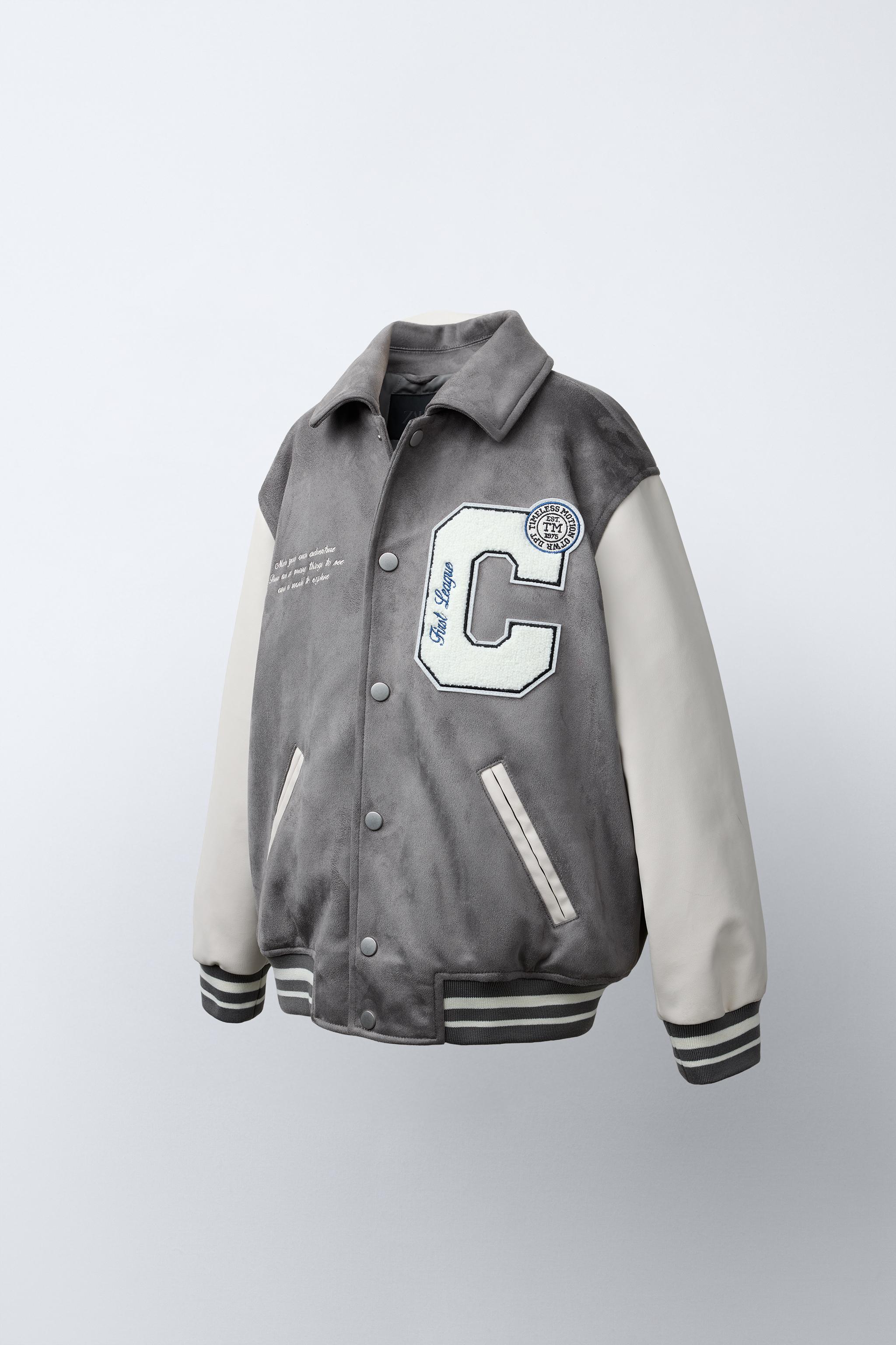 FAUX SUEDE COMBINATION BOMBER JACKET