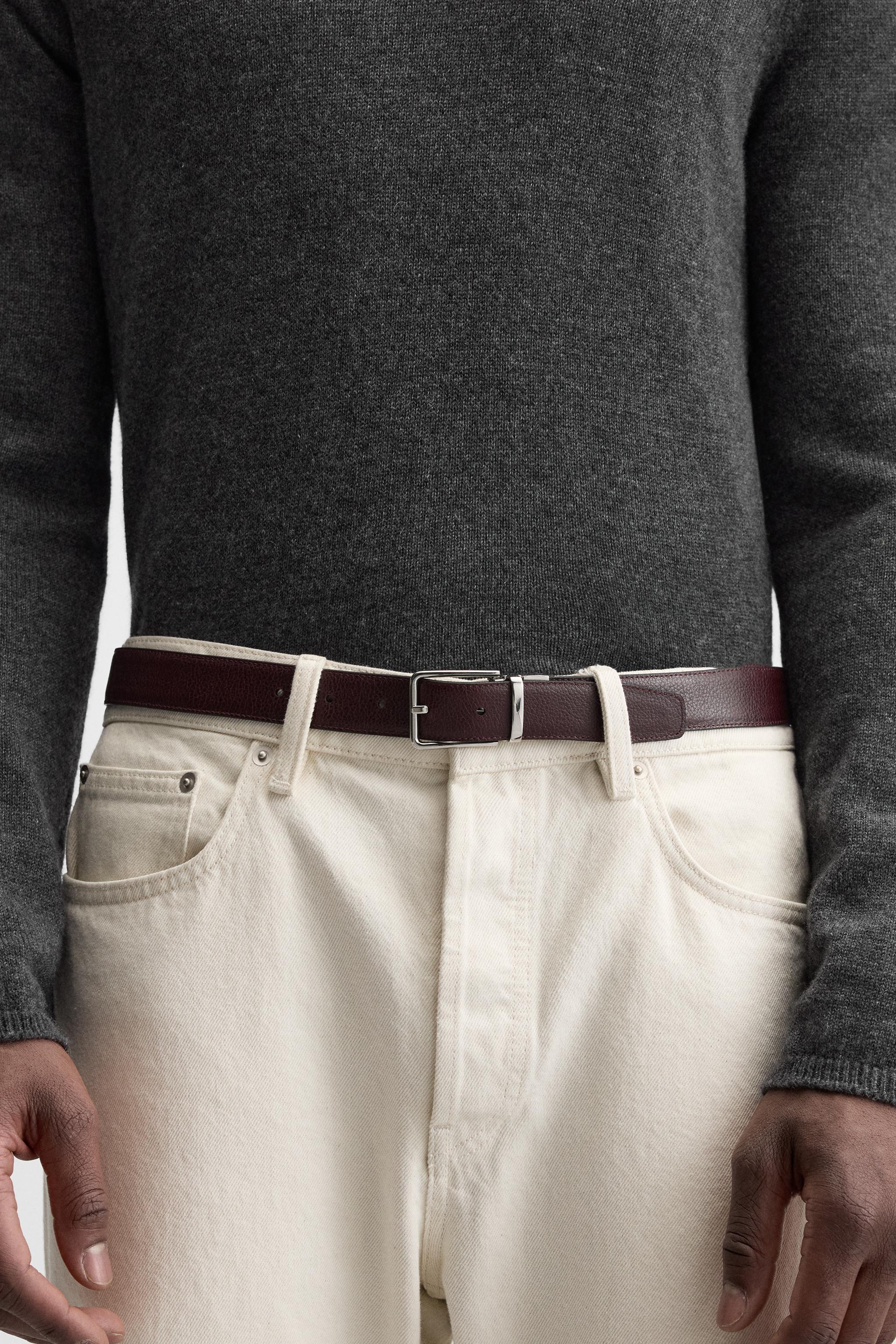 REVERSIBLE CONTRAST LEATHER BELT