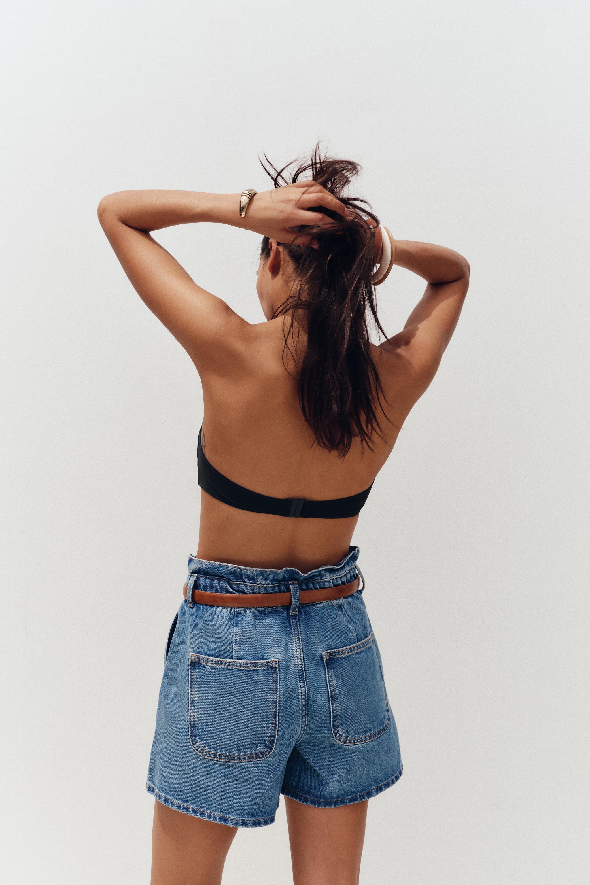 Z1975 DENIM PAPERBAG BELTED SHORTS