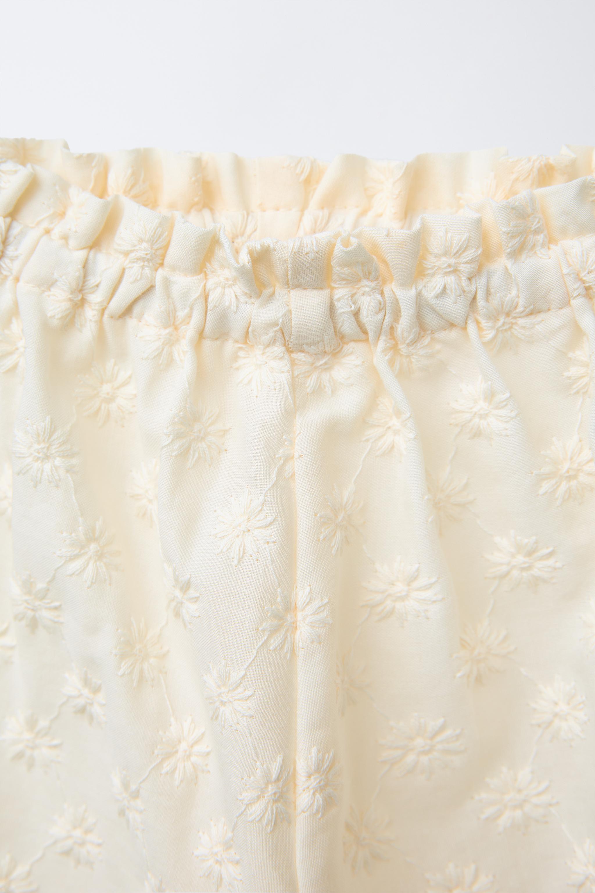 STRAIGHT LEG EMBROIDERED FLORAL PANTS