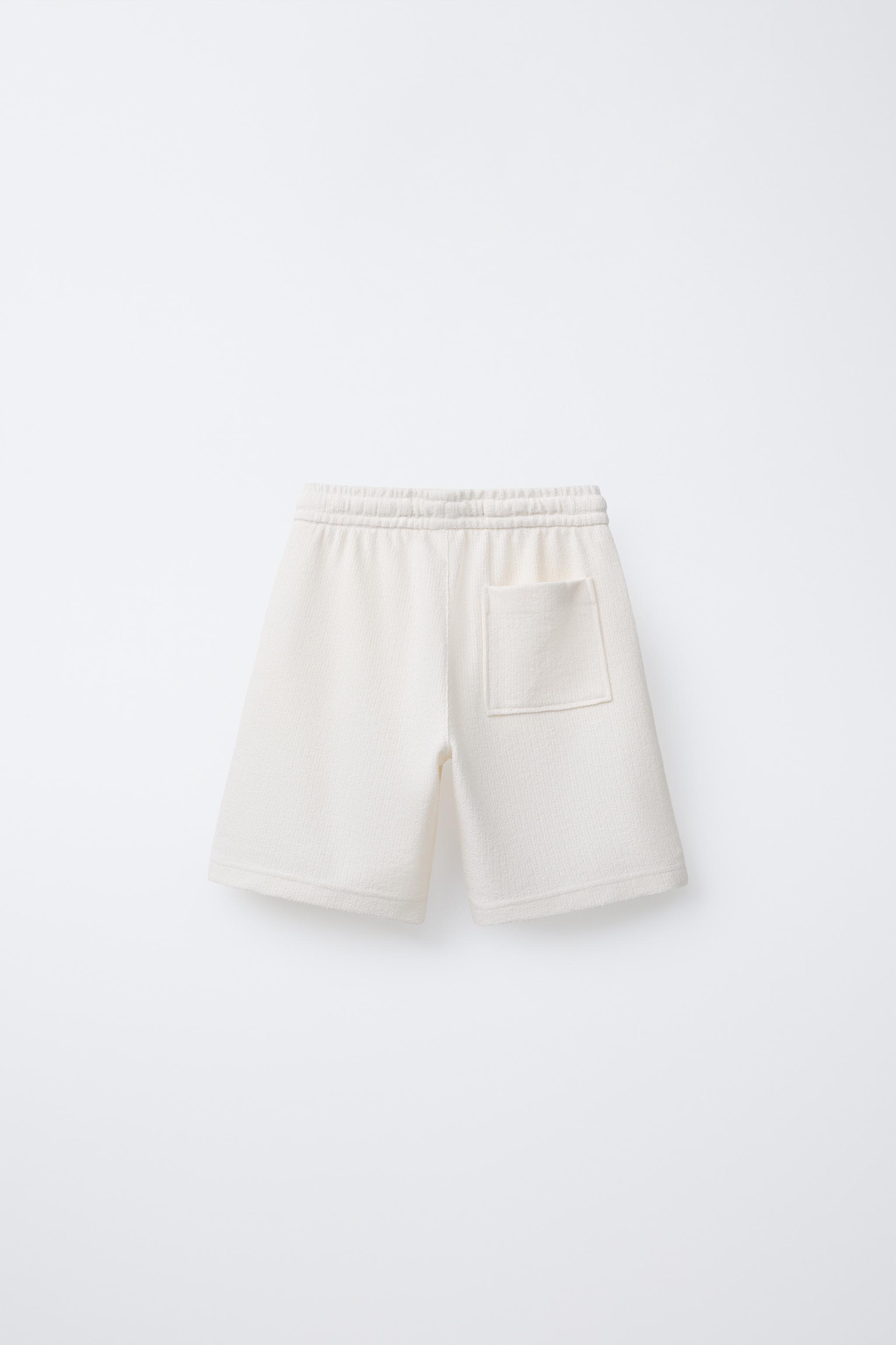 SLIM FIT TEXTURED TOWEL SHORTS
