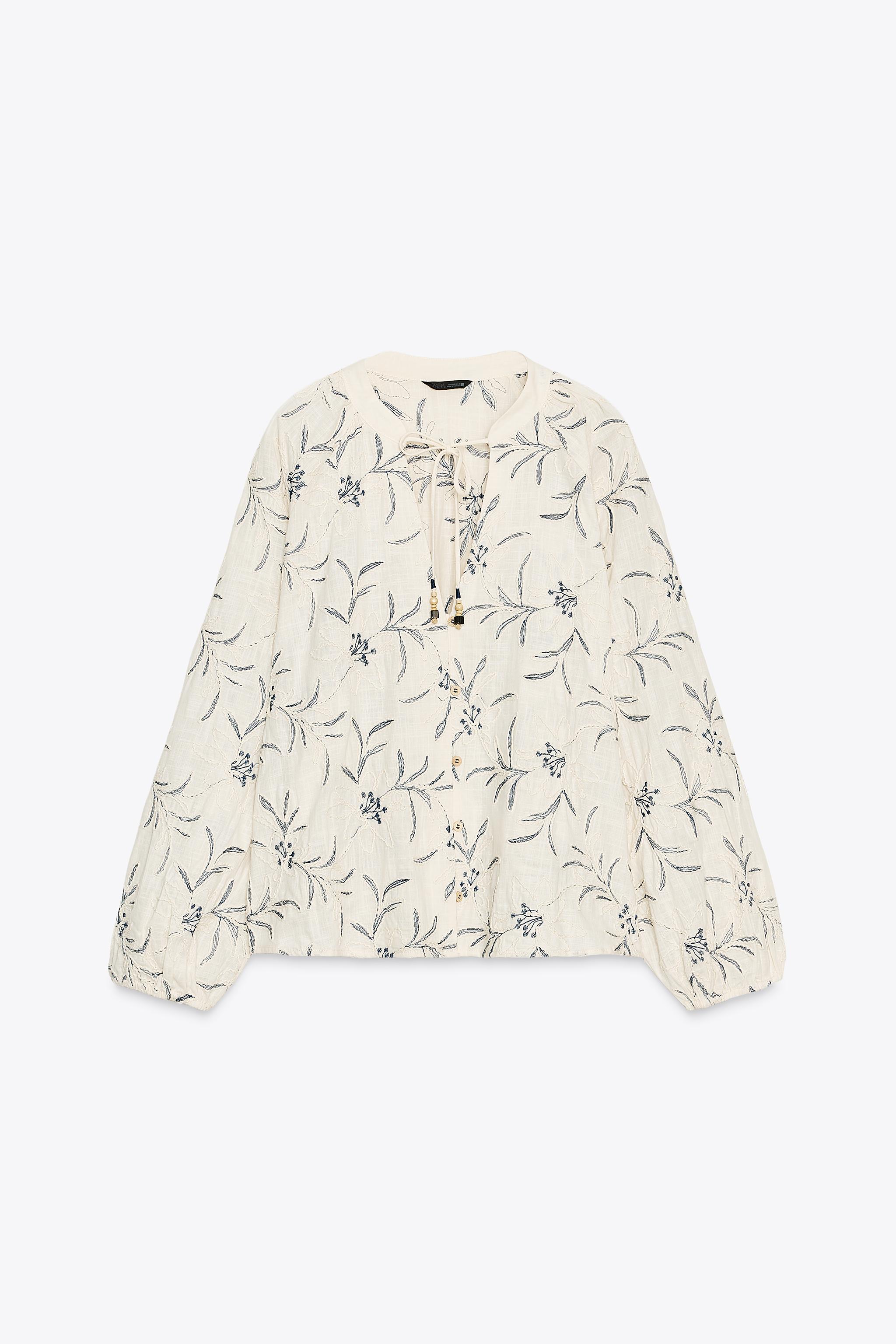 EMBROIDERED TEXTURED RUSTIC BLOUSE