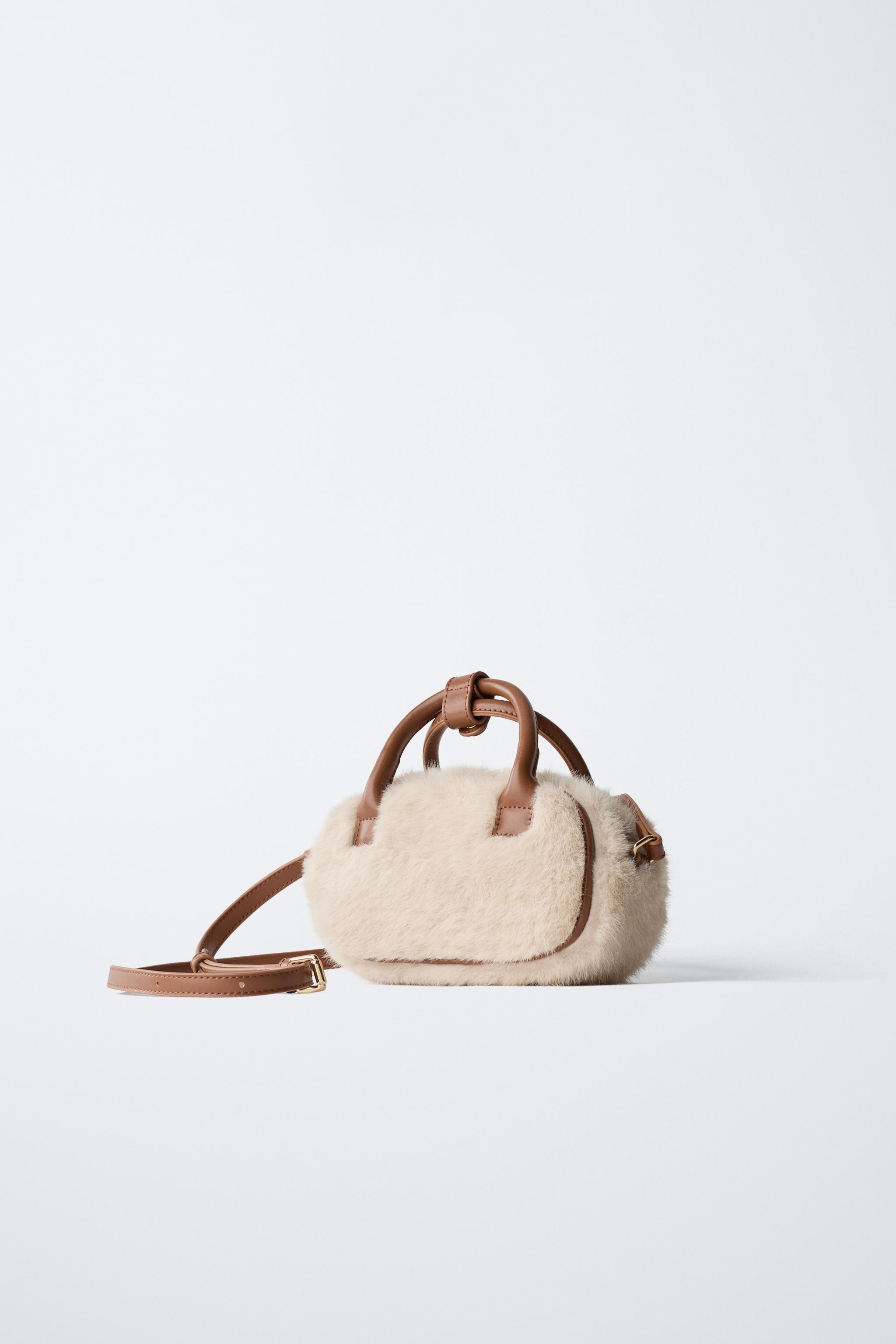 FAUX FUR BOWLING CROSSBODY BAG