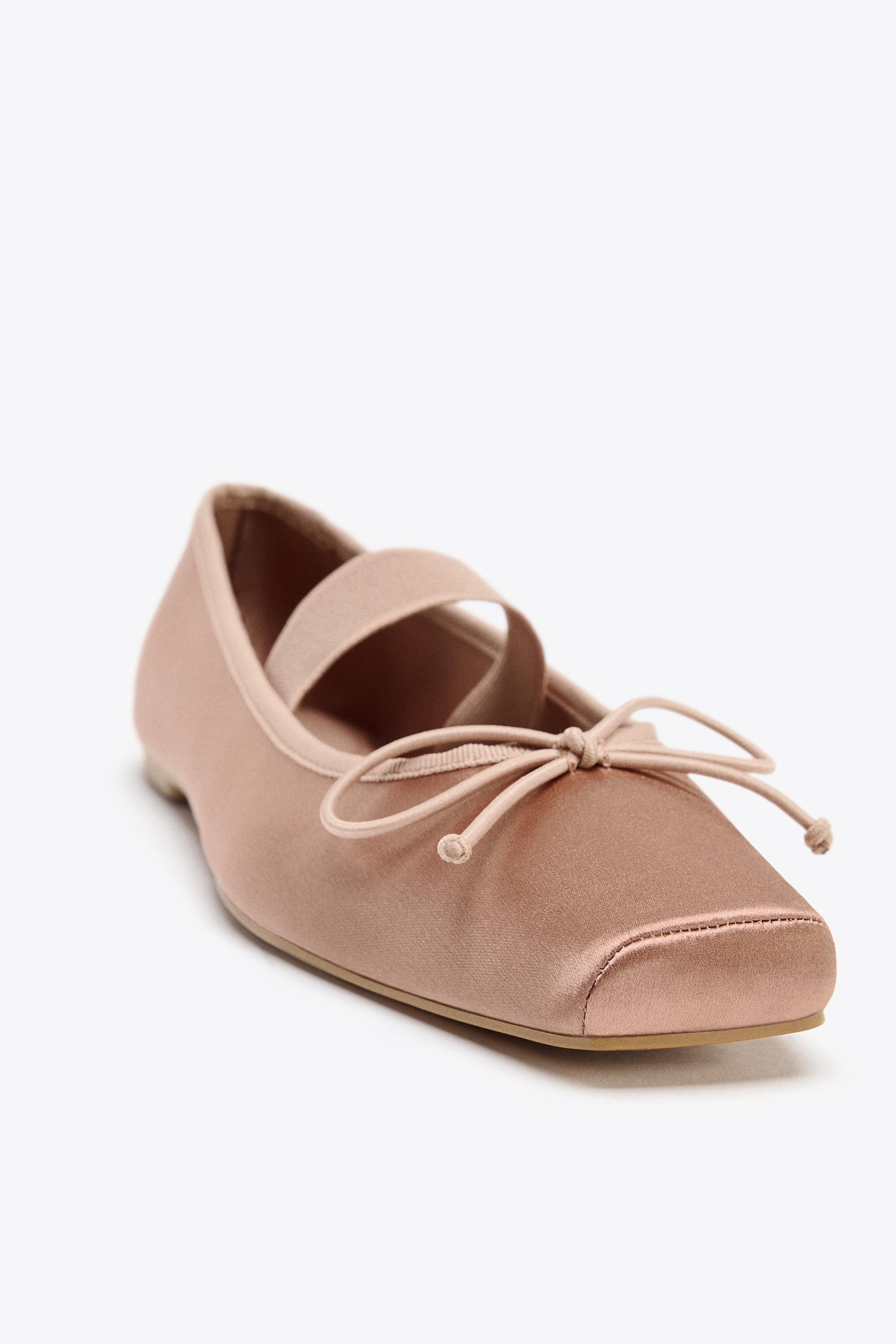 SATIN BOW BALLET FLATS