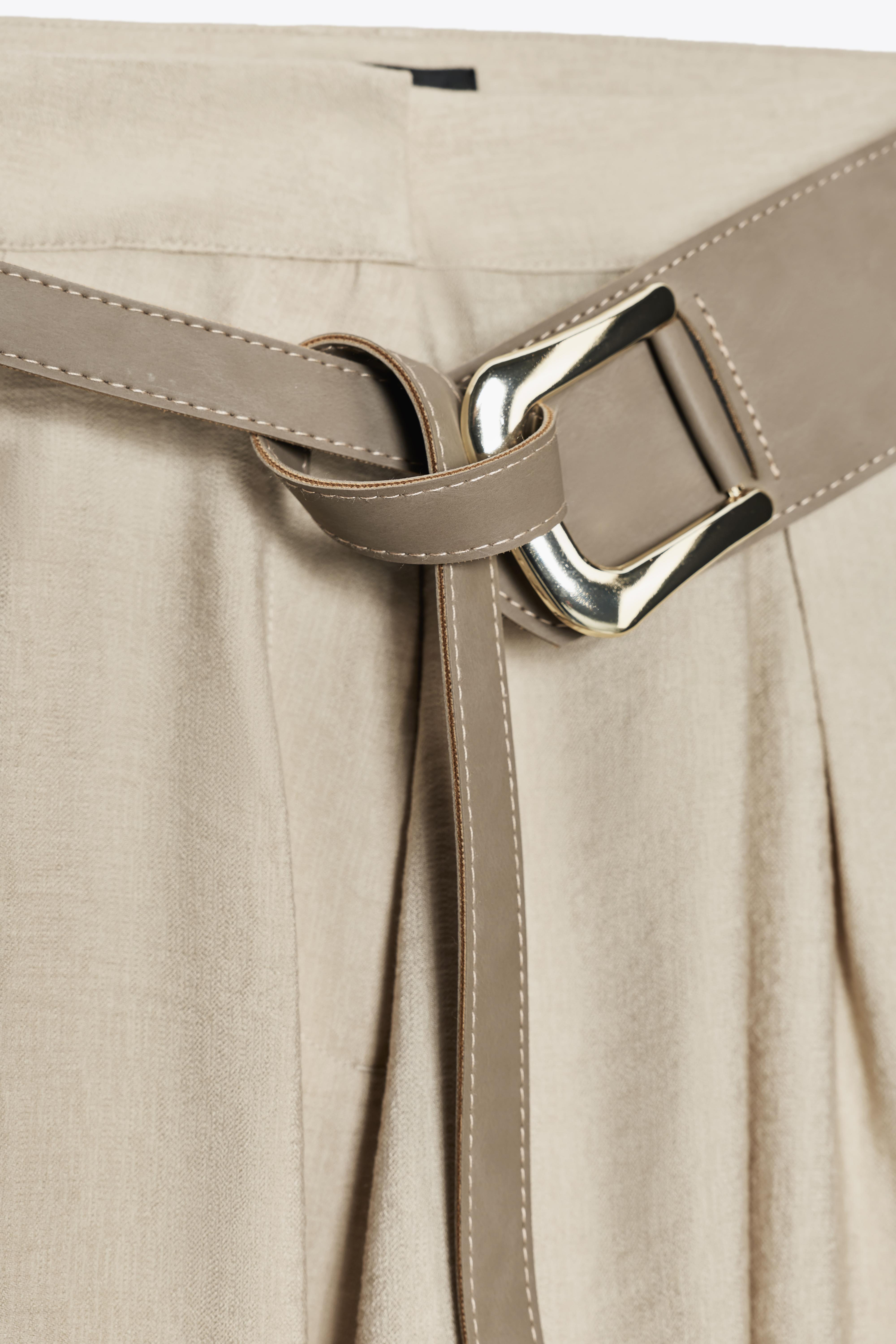 RUSTIC BELTED A-LINE SKIRT