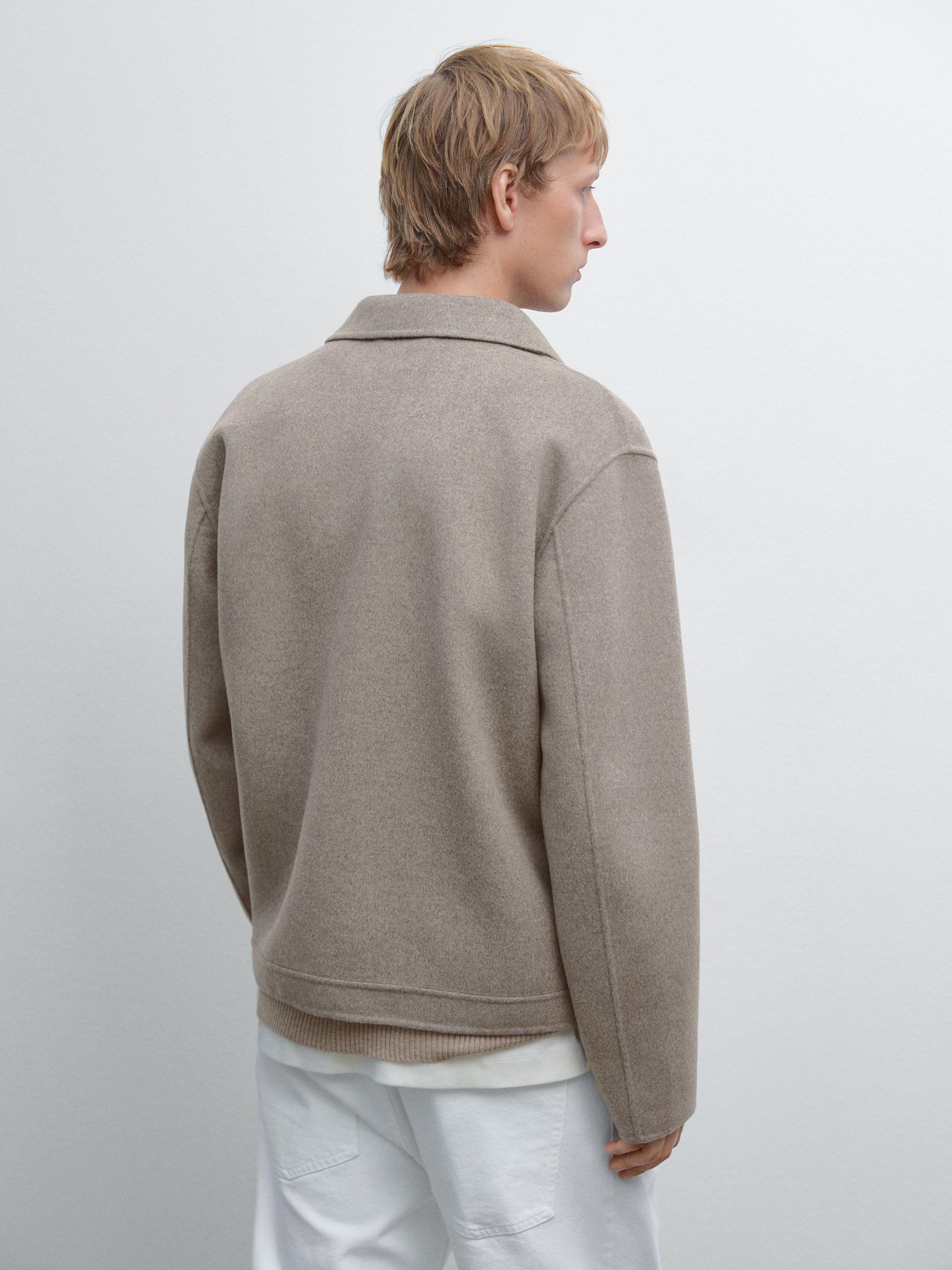 Double zip wool jacket