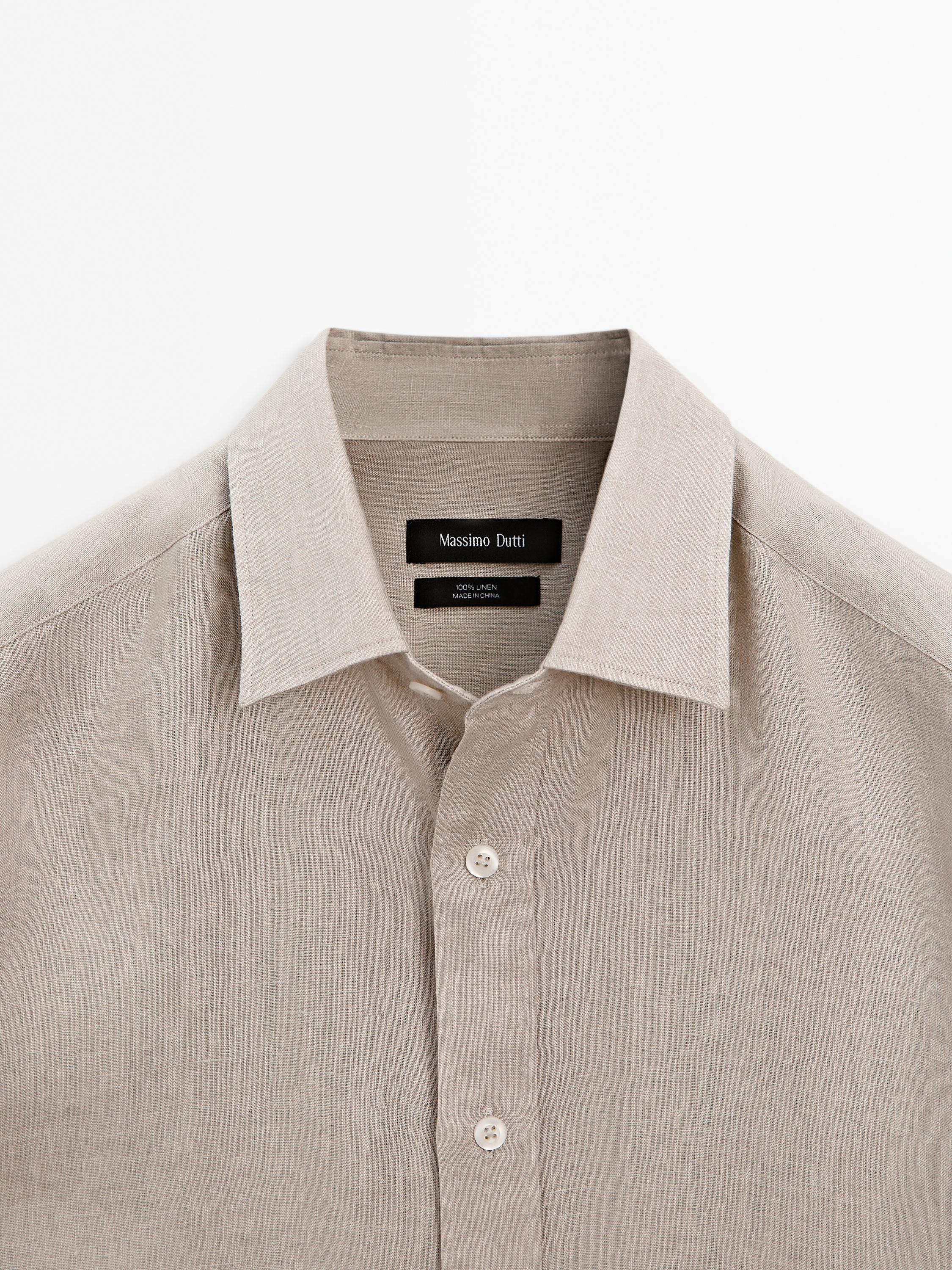 100% linen slim fit shirt