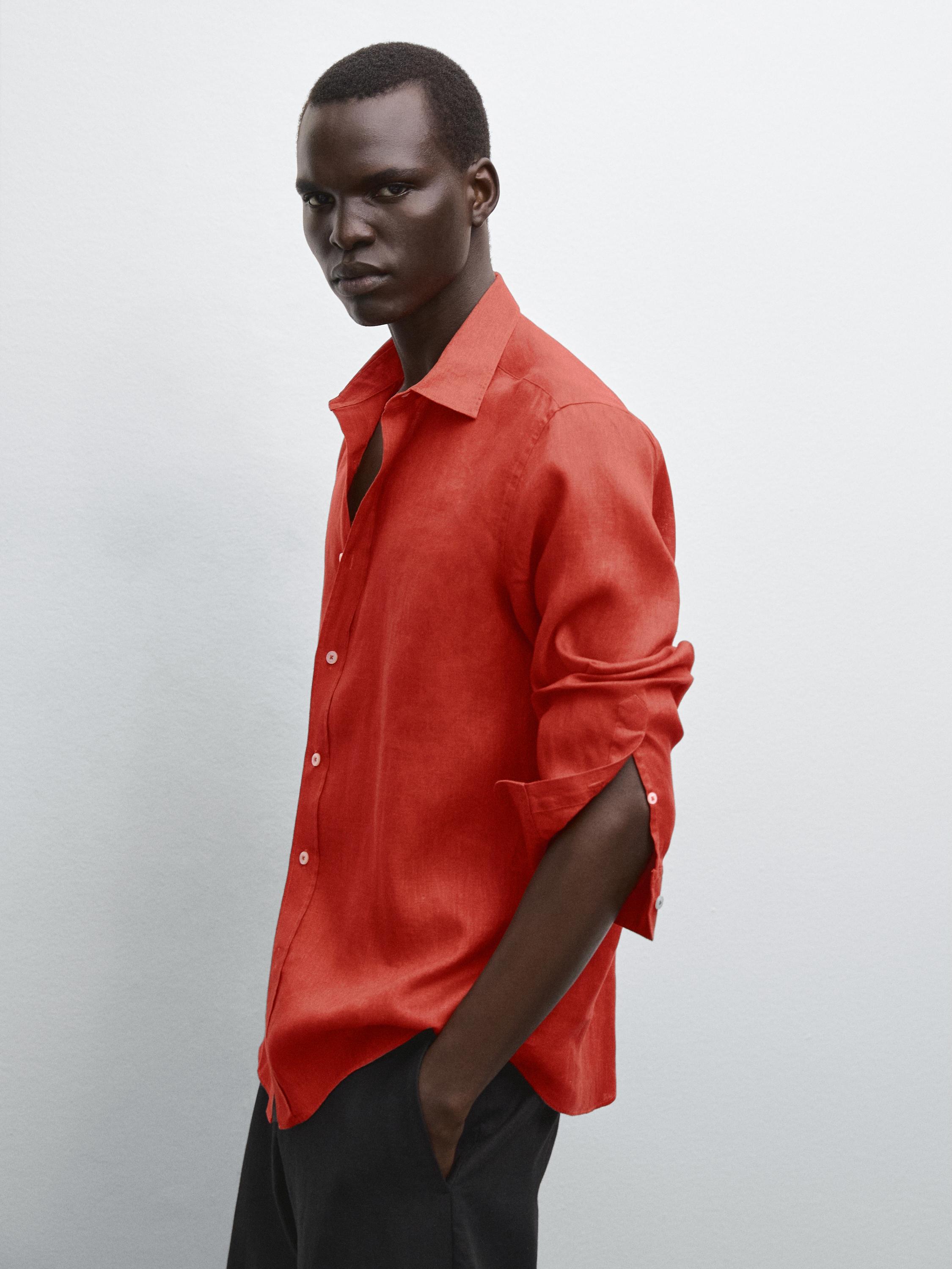 100% linen slim fit shirt