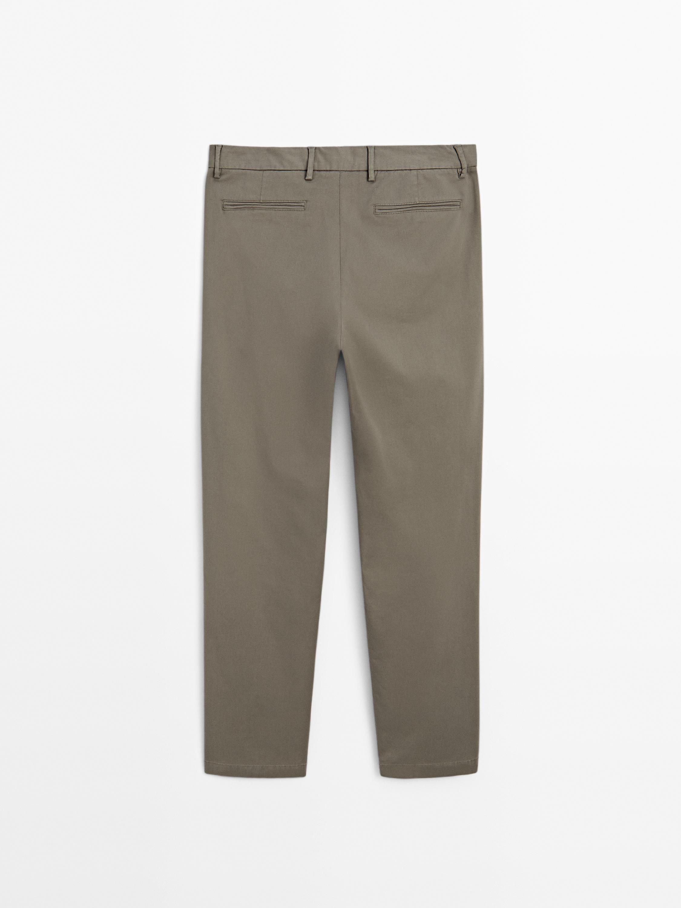 Slim fit textured trousers