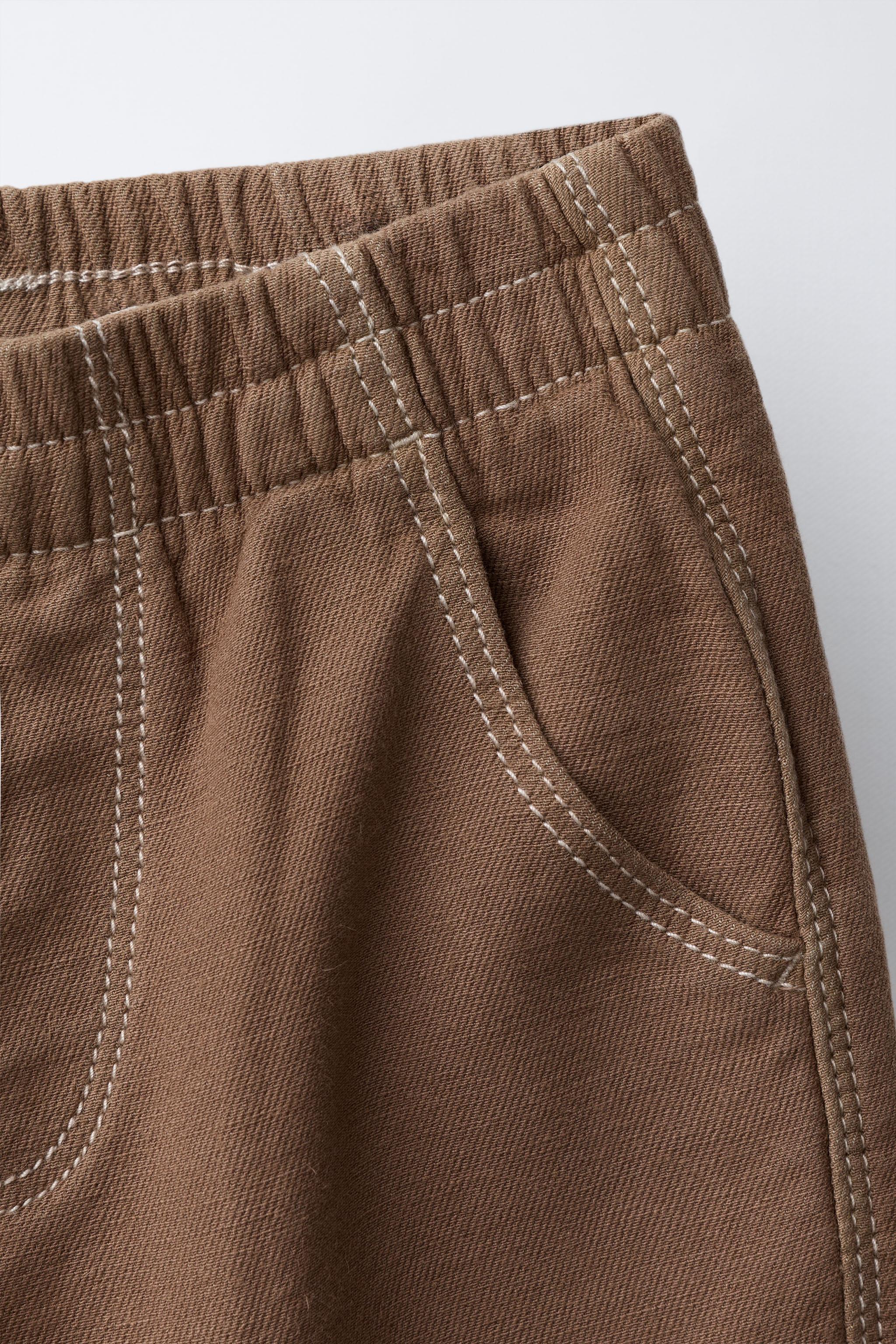 BAGGY ELASTIC TOPSTITCHED PANTS