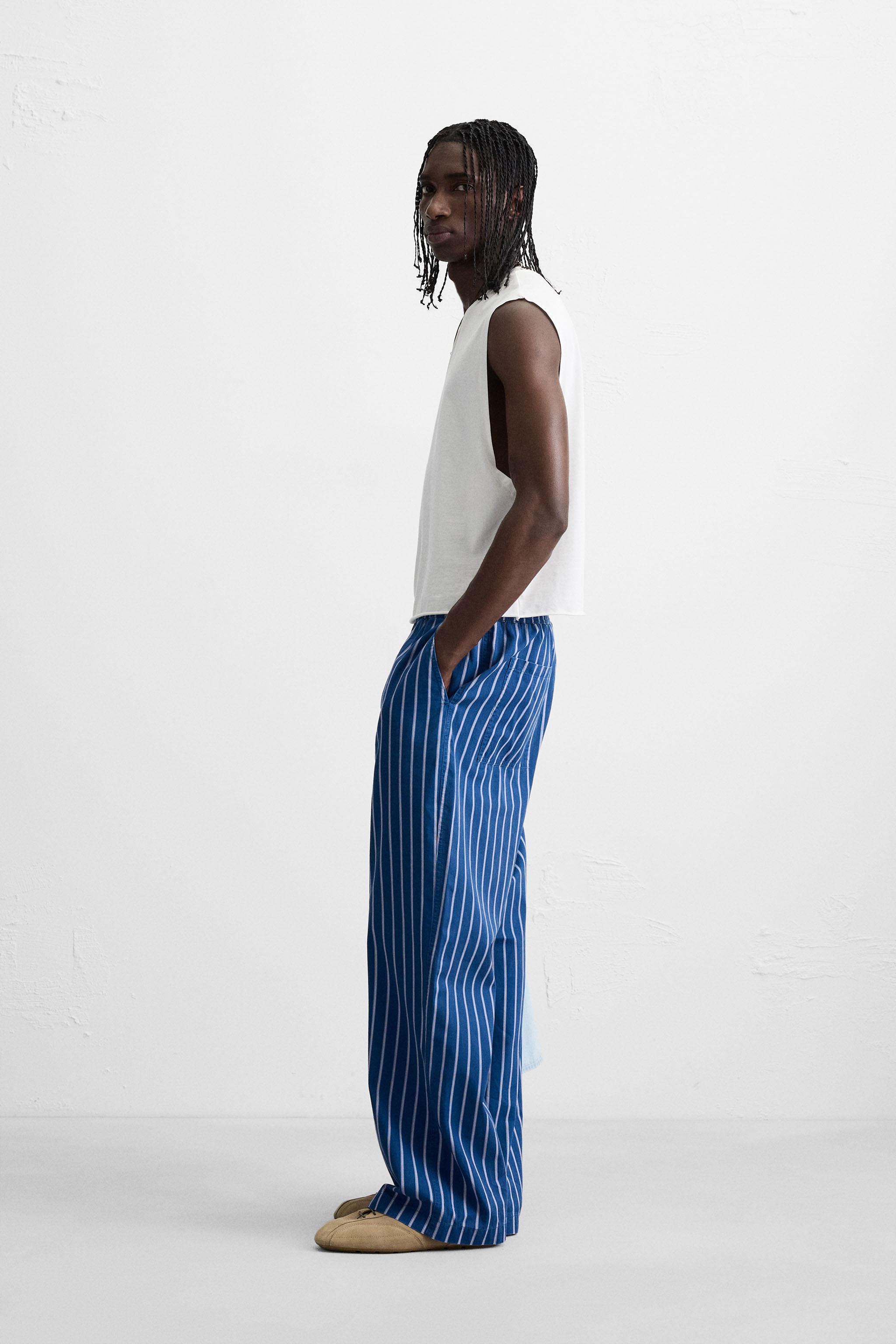 STRIPED RELAXED FIT PANTS