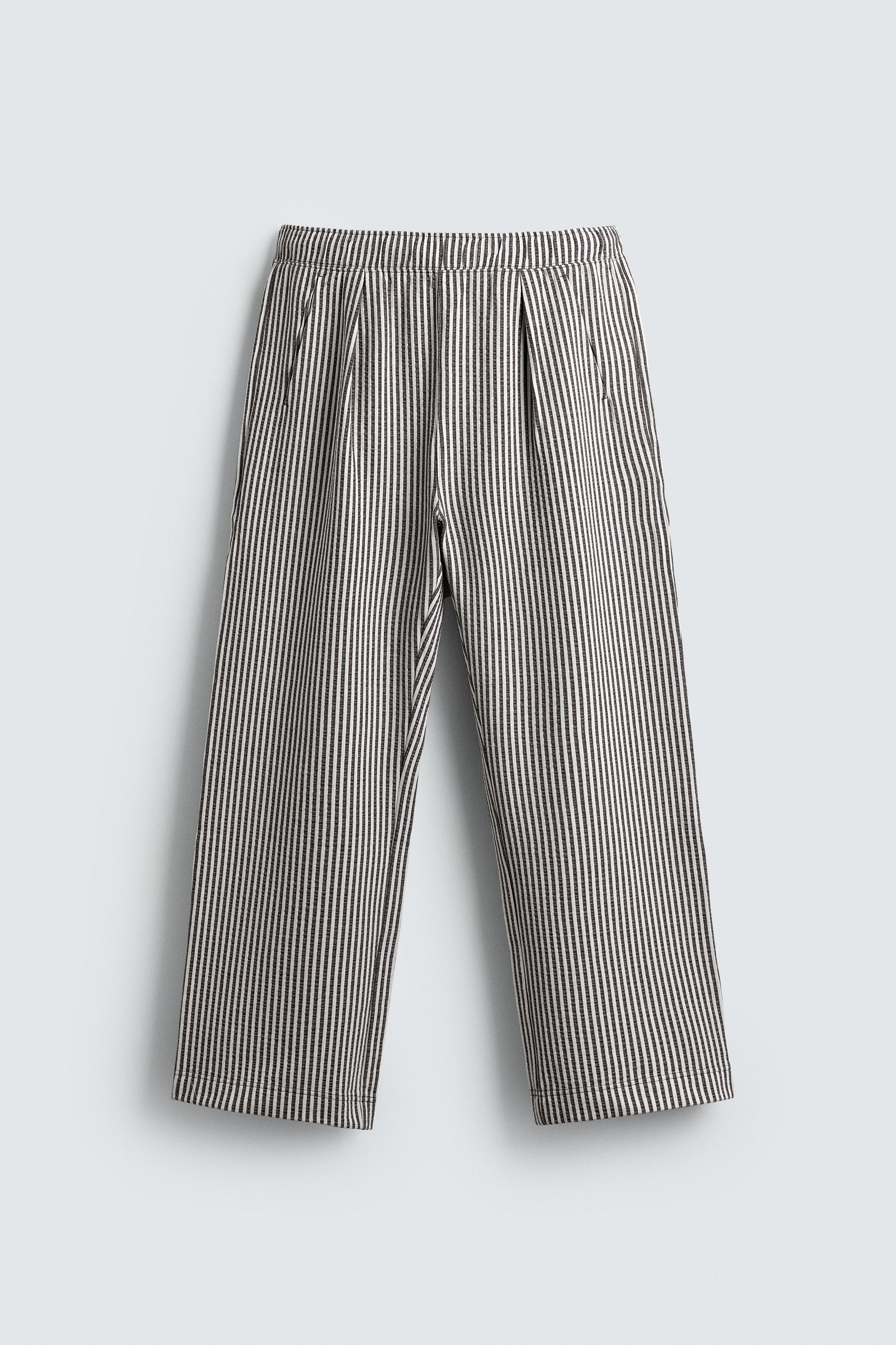 STRIPED SEERSUCKER COMFORT PANTS