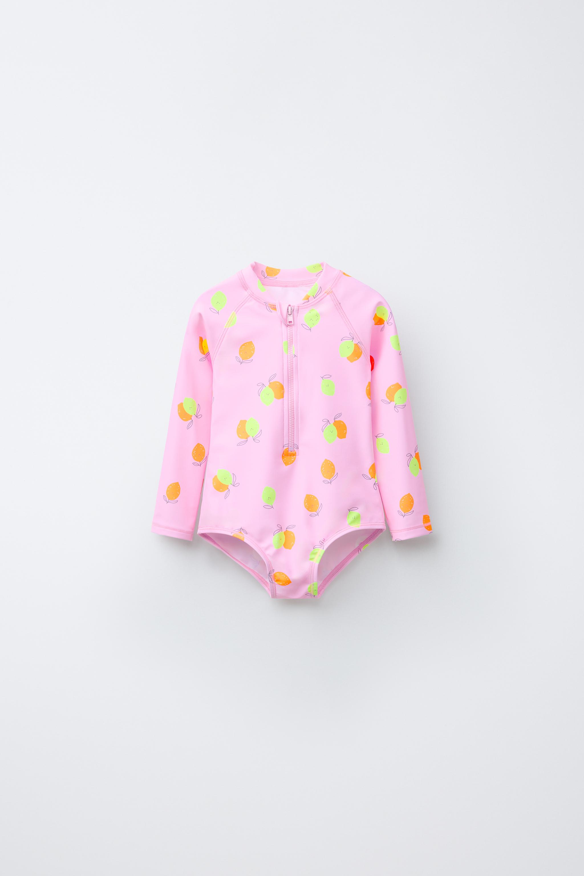 2-6 YEARS/ LEMON PRINT LEOTARD SWIMSUIT